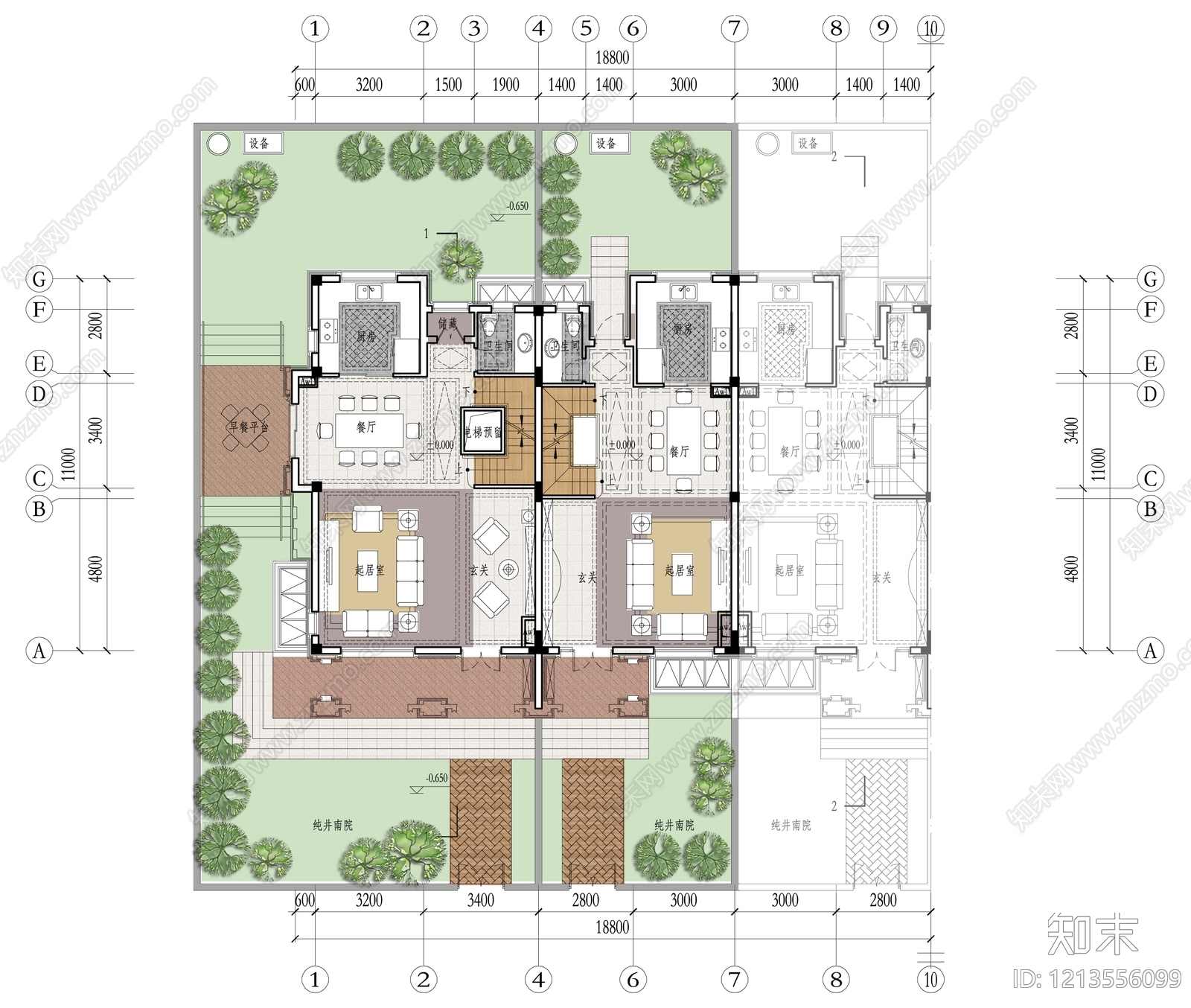 现代轻奢别墅建筑施工图下载【ID:1213556099】