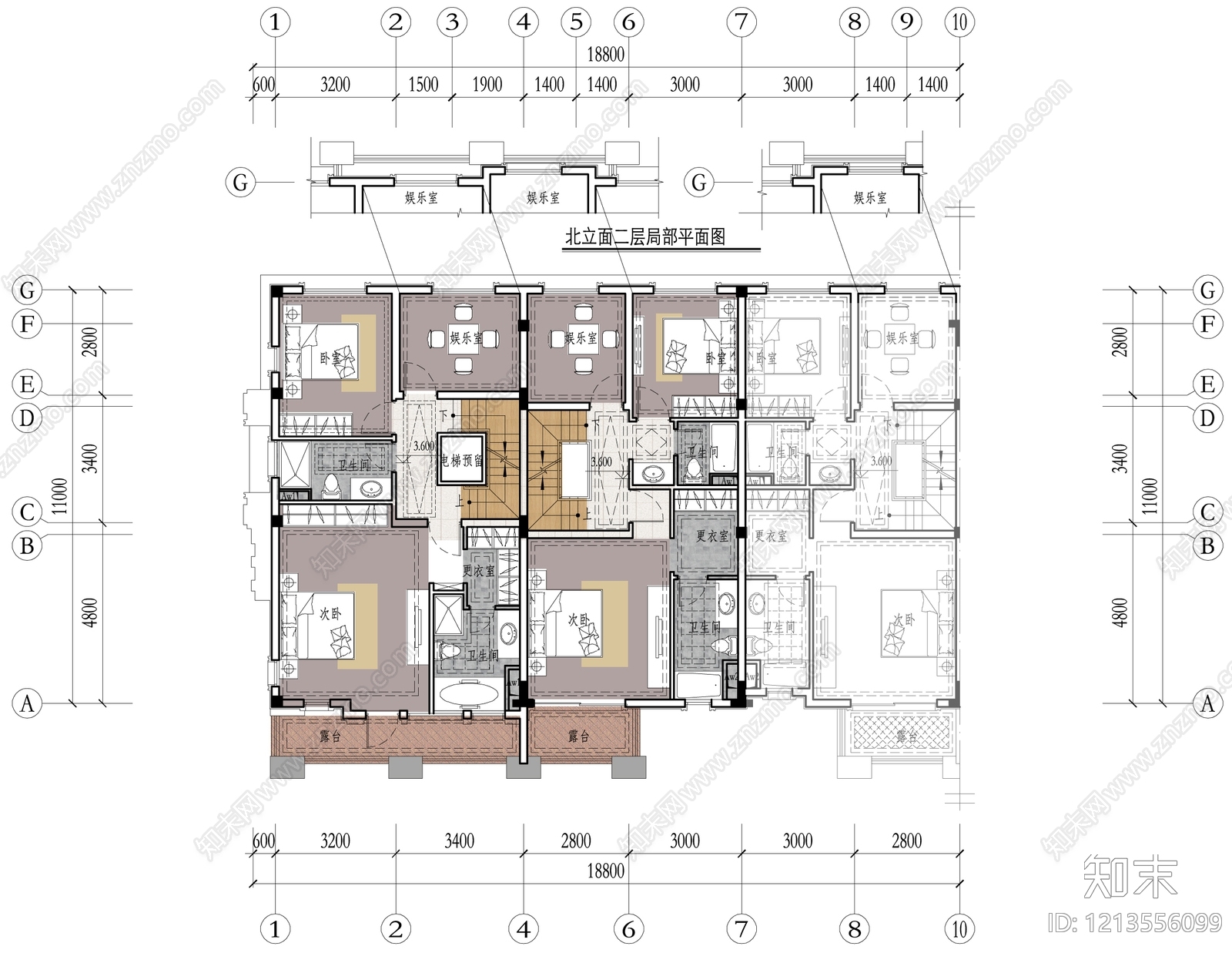 现代轻奢别墅建筑cad施工图下载【ID:1213556099】