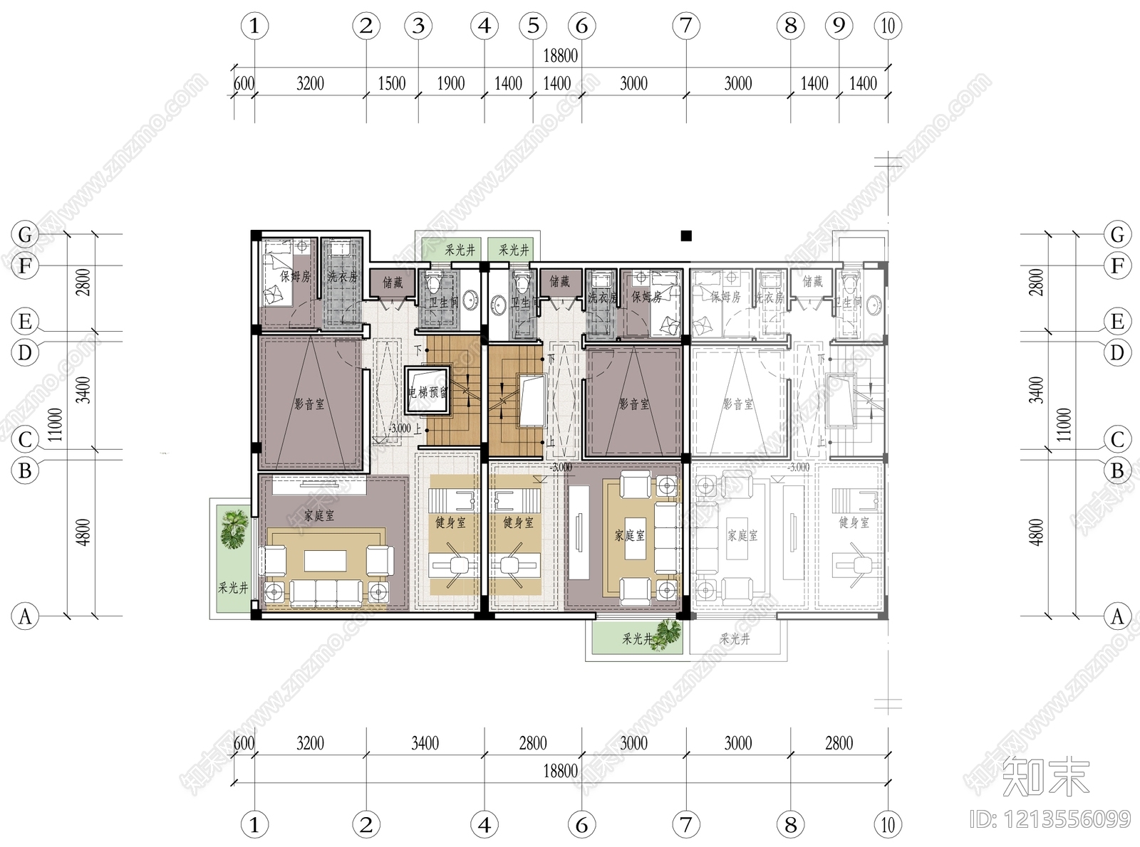 现代轻奢别墅建筑cad施工图下载【ID:1213556099】