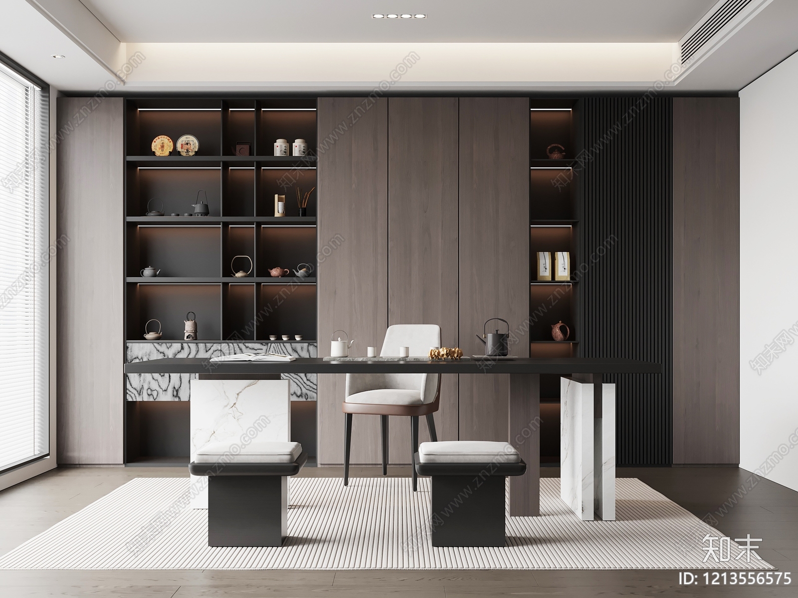 新中式茶室3D模型下载【ID:1213556575】