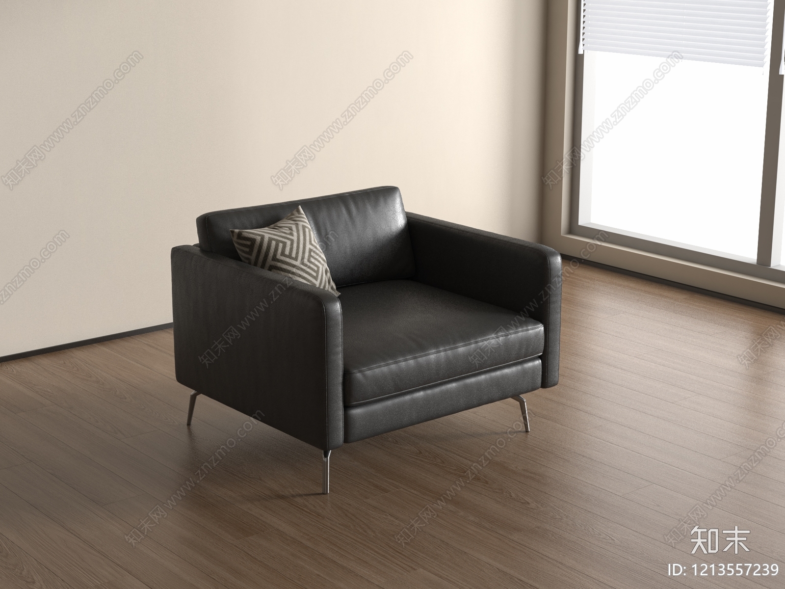 现代简约单人沙发3D模型下载【ID:1213557239】