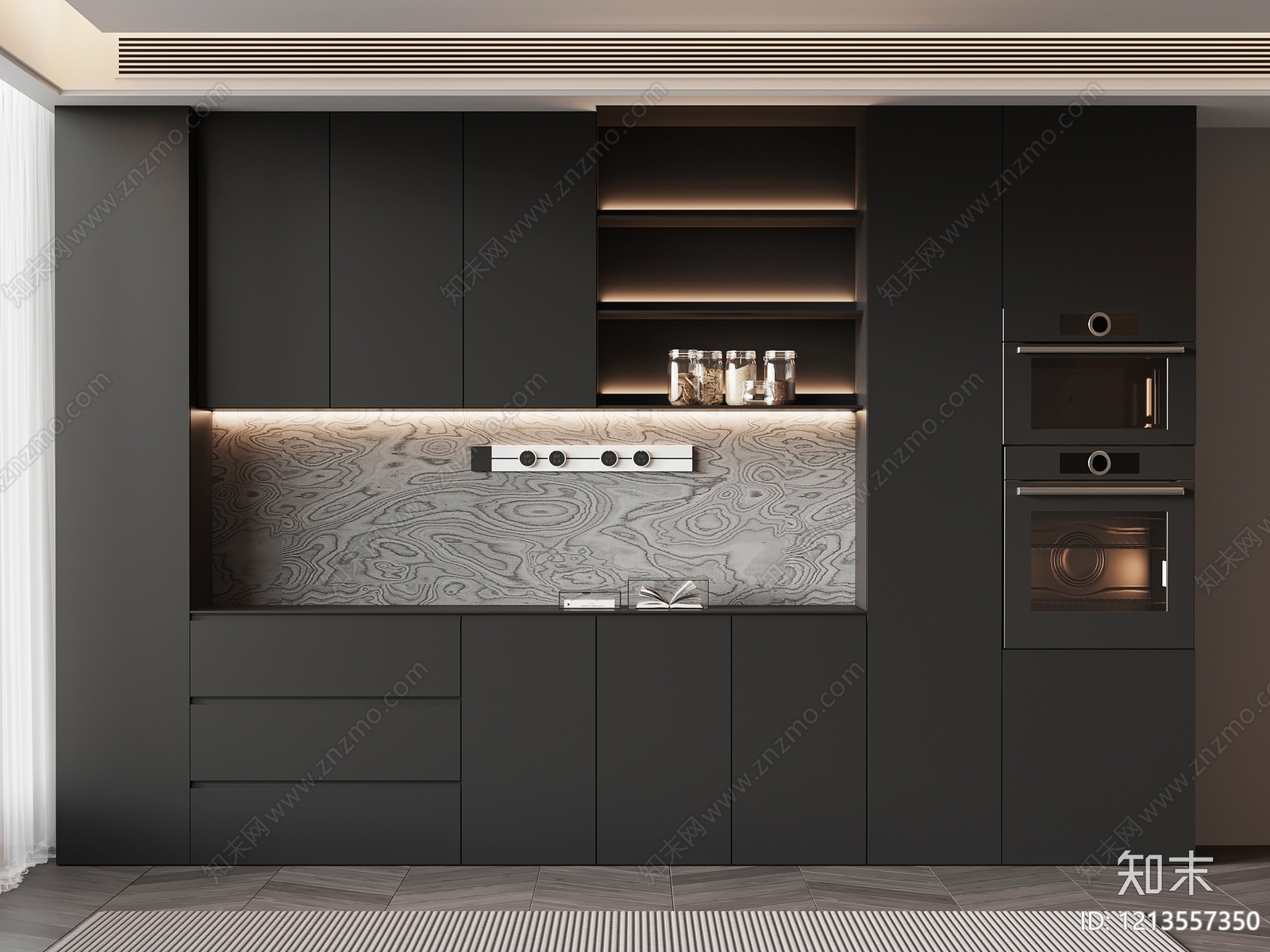 极简餐边柜3D模型下载【ID:1213557350】