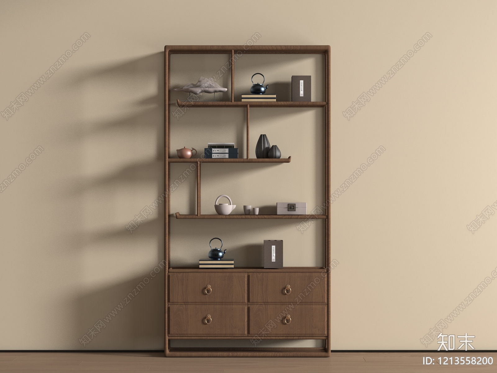 新中式置物架3D模型下载【ID:1213558200】