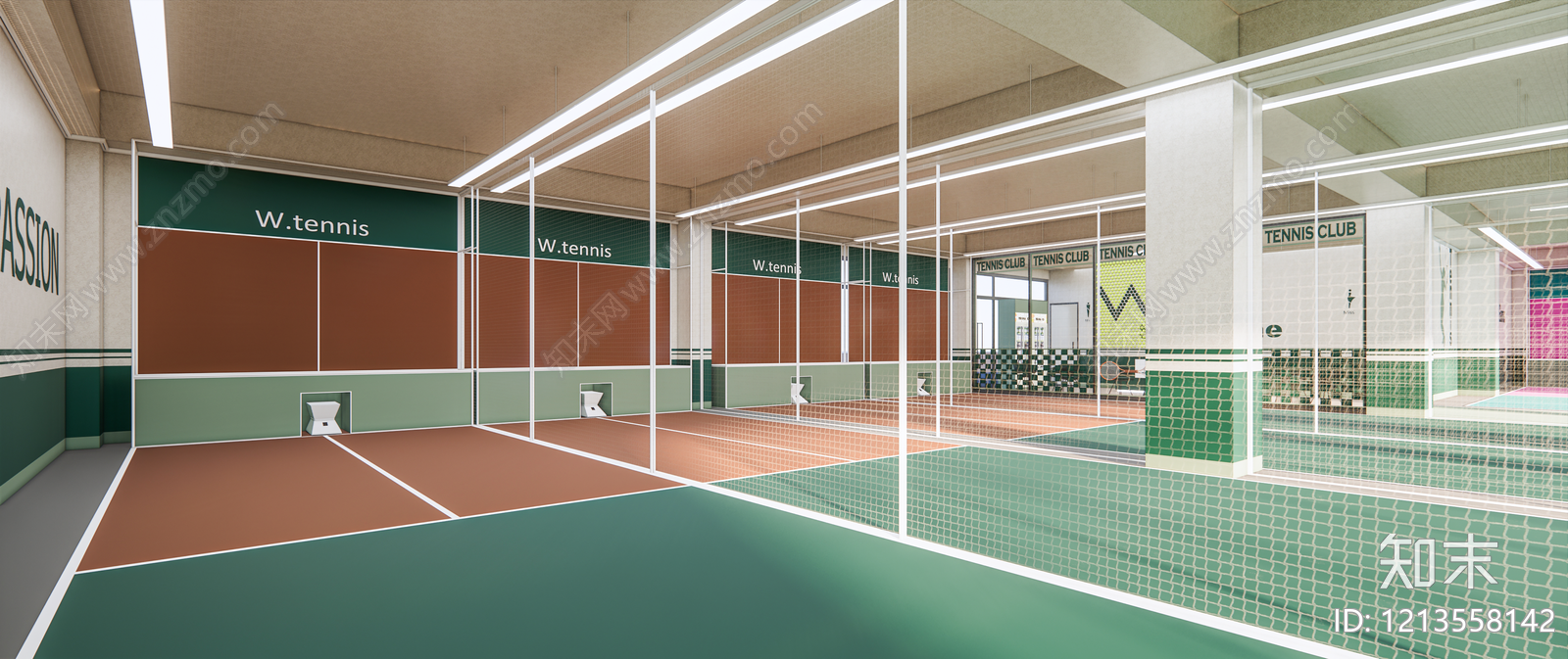 现代网球场SU模型下载【ID:1213558142】