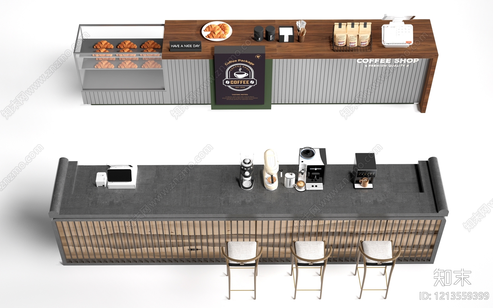 现代简约收银台SU模型下载【ID:1213559399】