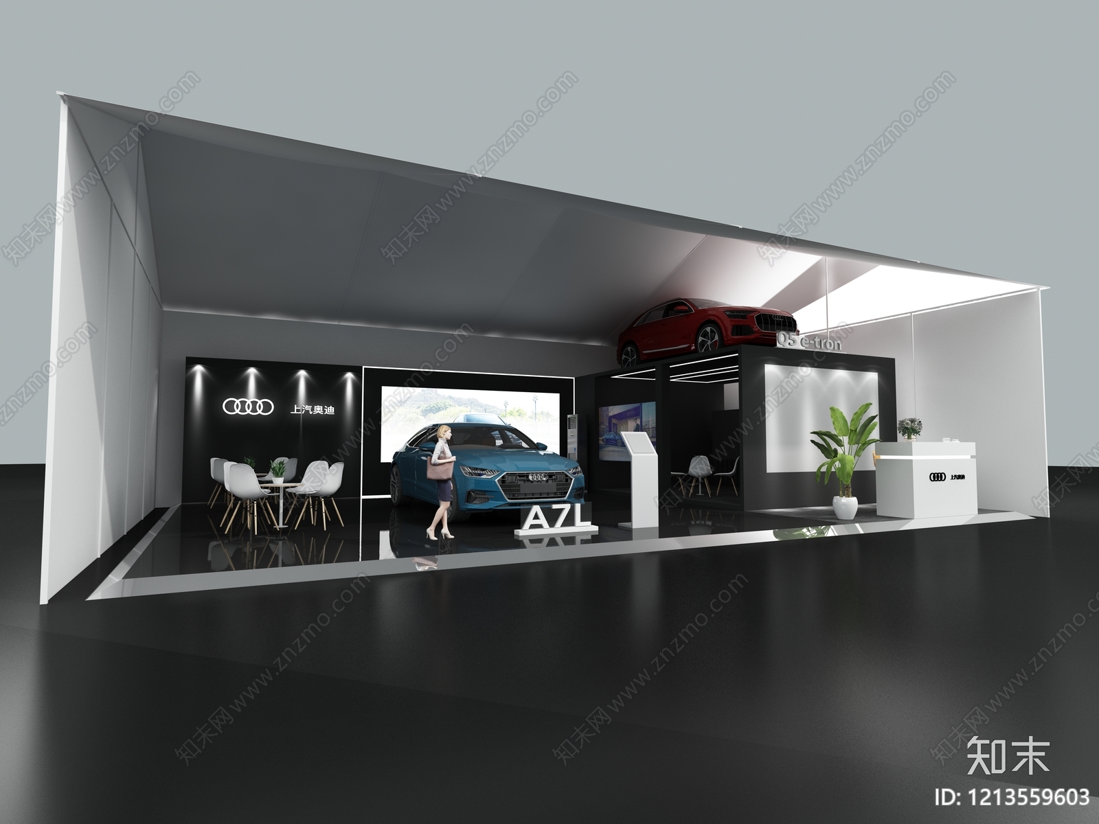 极简主义汽车展台3D模型下载【ID:1213559603】