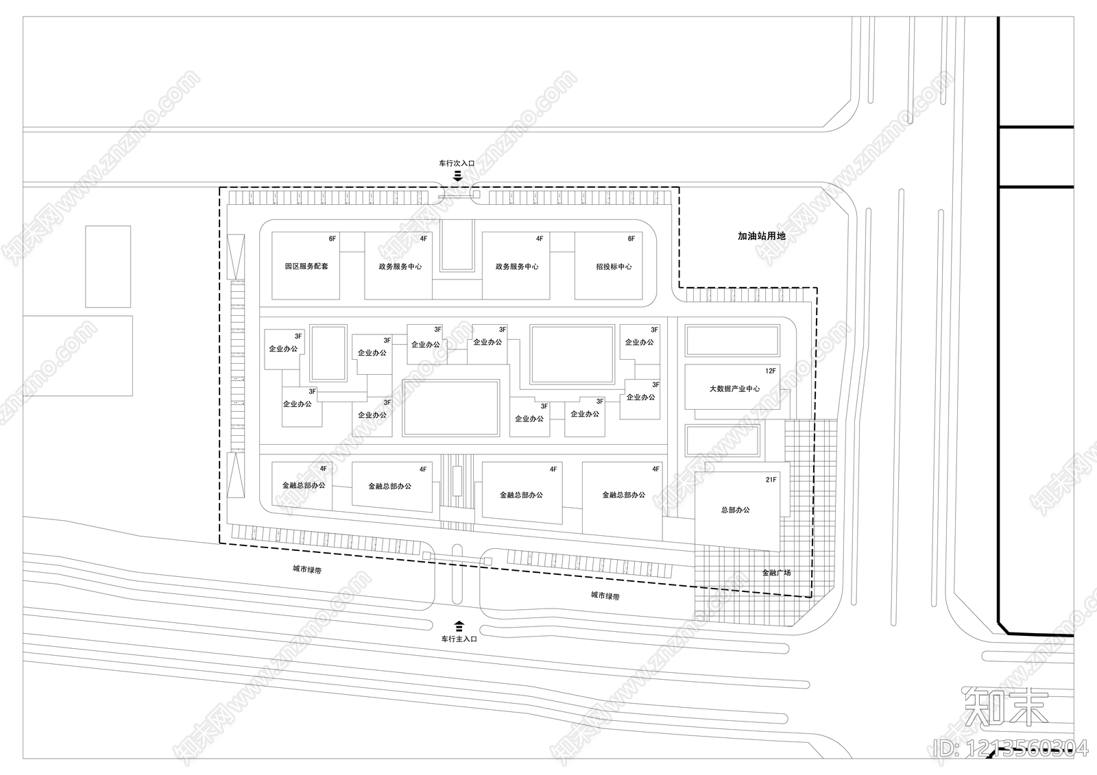 现代办公楼建筑施工图下载【ID:1213560304】