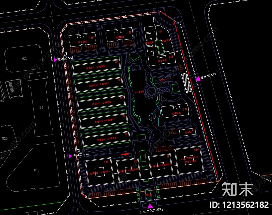 公寓建筑cad施工图下载【ID:1213562182】