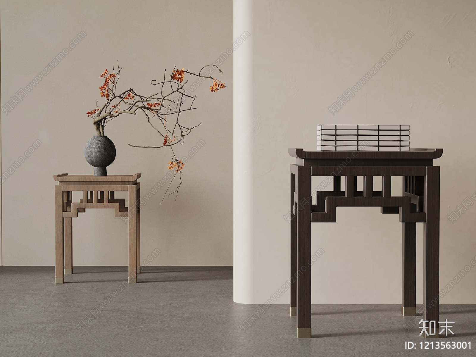 新中式花几SU模型下载【ID:1213563001】