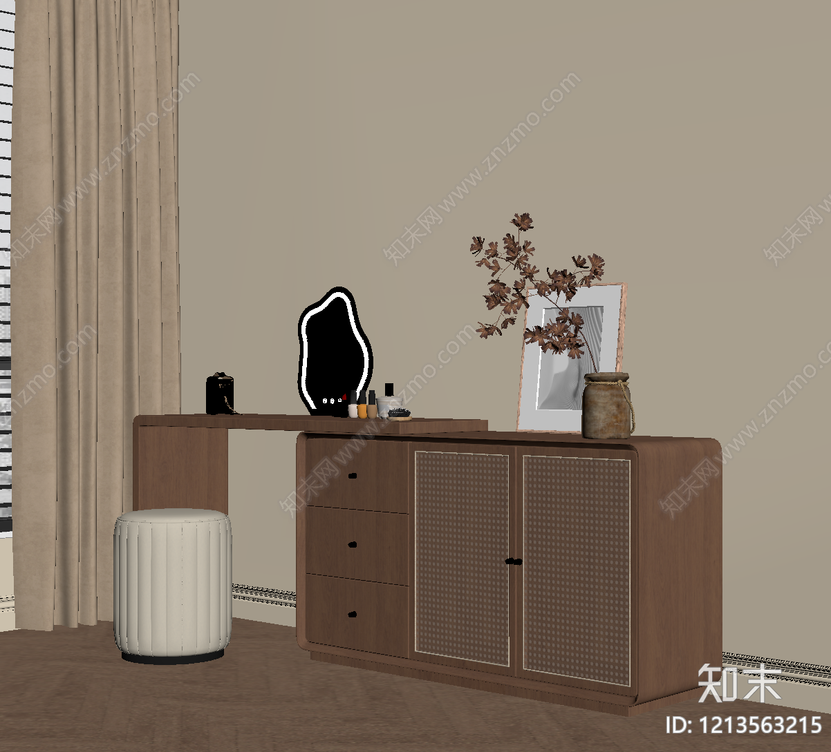 中古梳妆台SU模型下载【ID:1213563215】