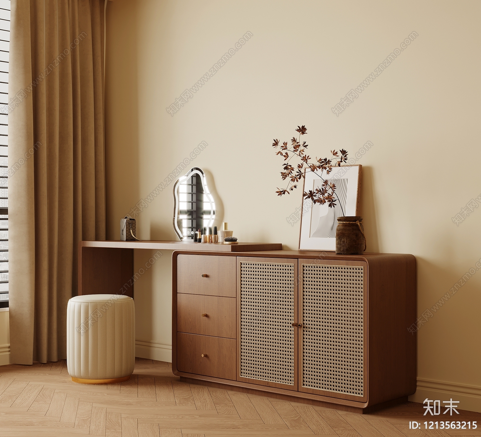 中古梳妆台SU模型下载【ID:1213563215】
