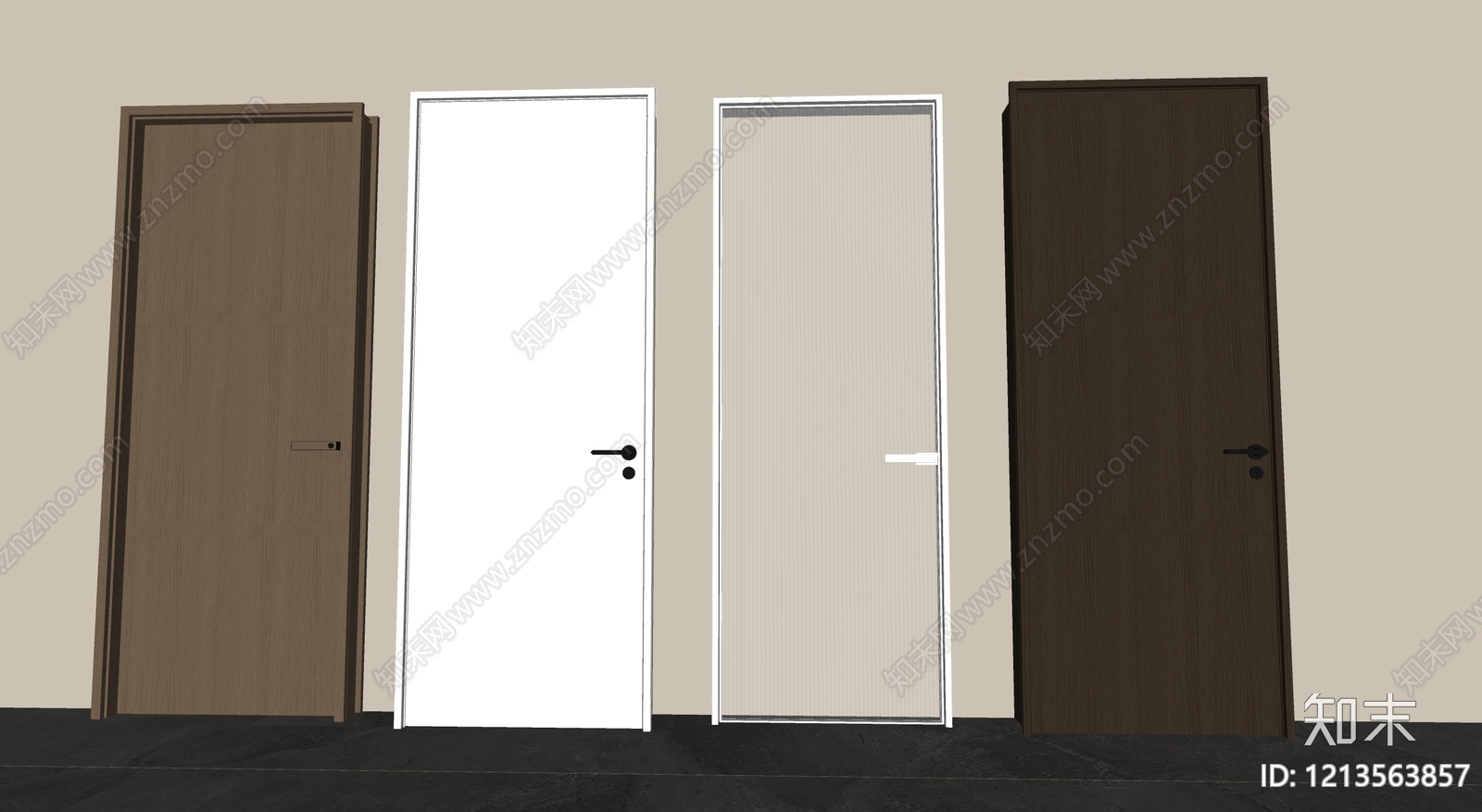 现代单开门SU模型下载【ID:1213563857】