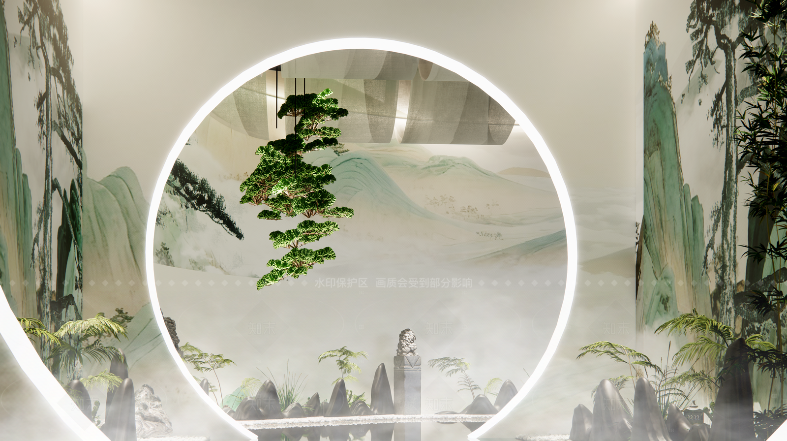 新中式文创展厅SU模型下载【ID:1213564126】