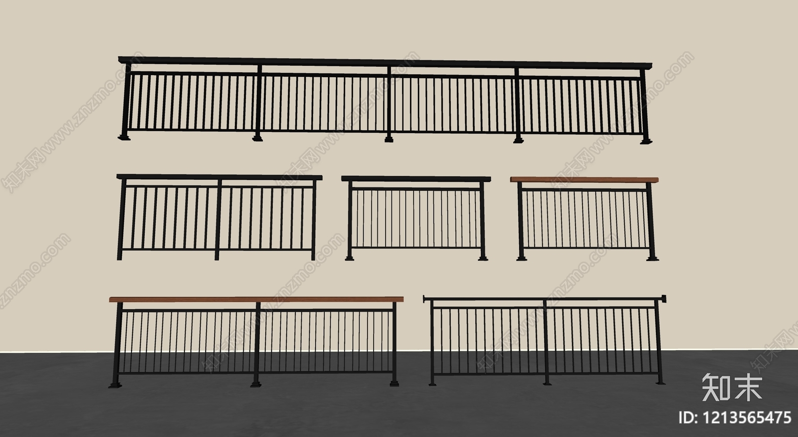 现代简约围栏护栏SU模型下载【ID:1213565475】