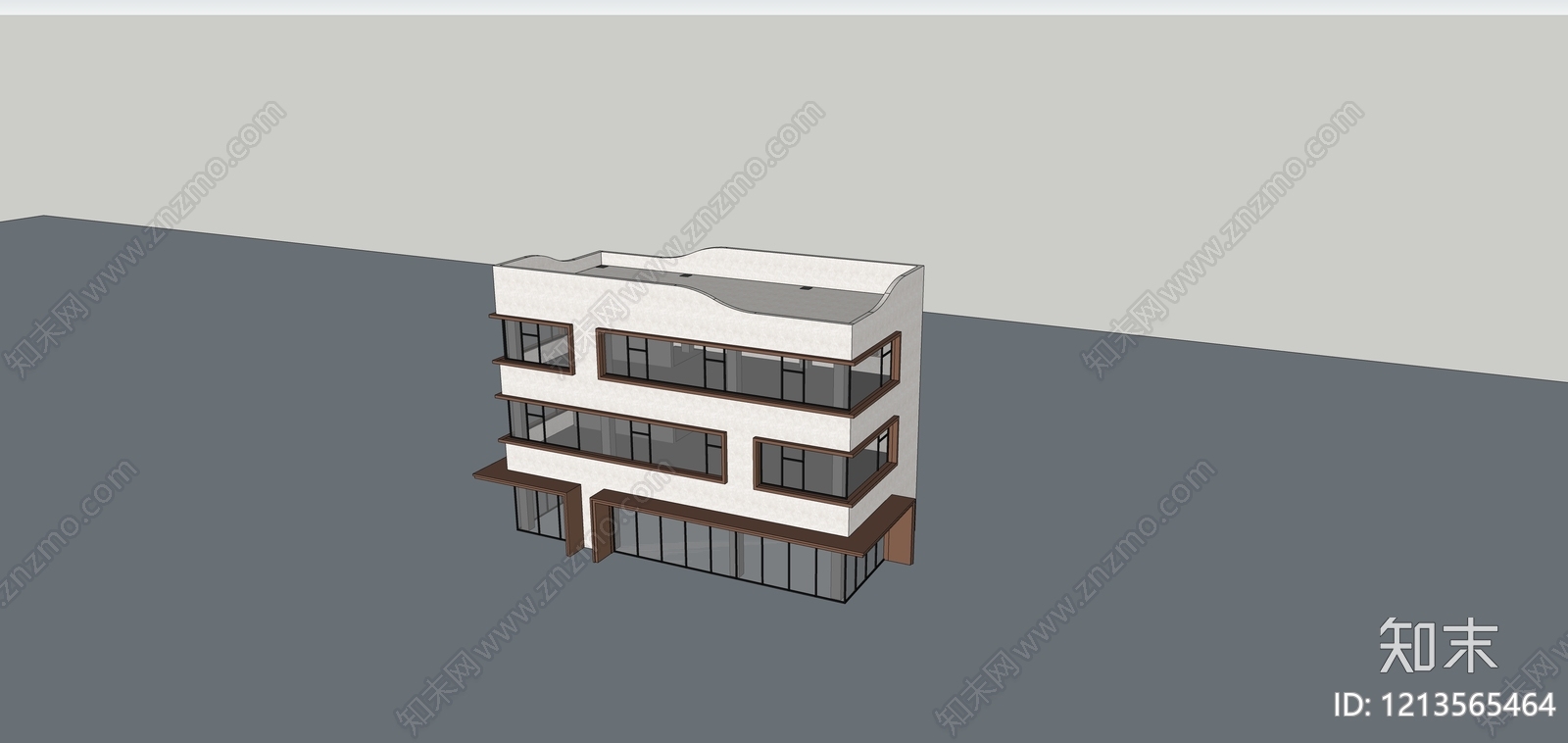 现代简约小公建SU模型下载【ID:1213565464】