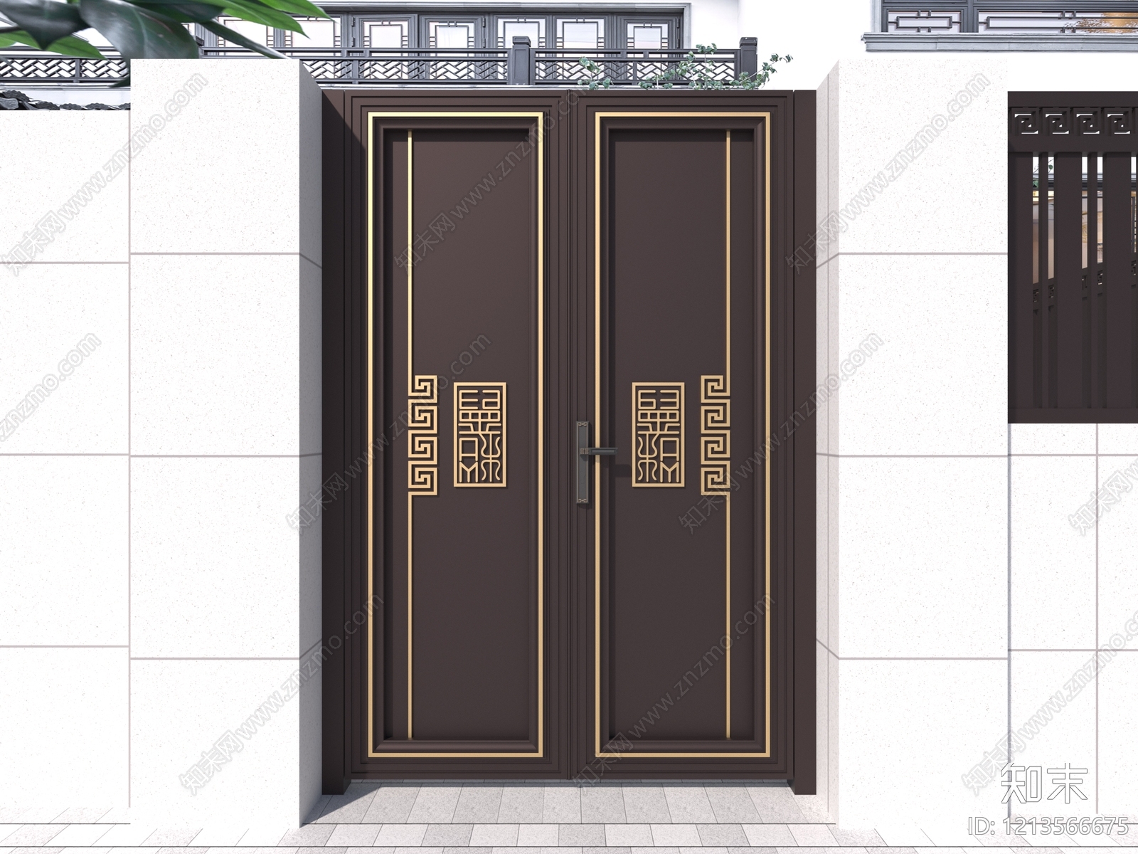 新中式大门3D模型下载【ID:1213566675】