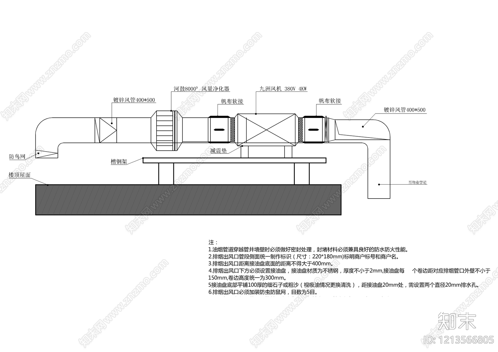 防排烟系统cad施工图下载【ID:1213566805】
