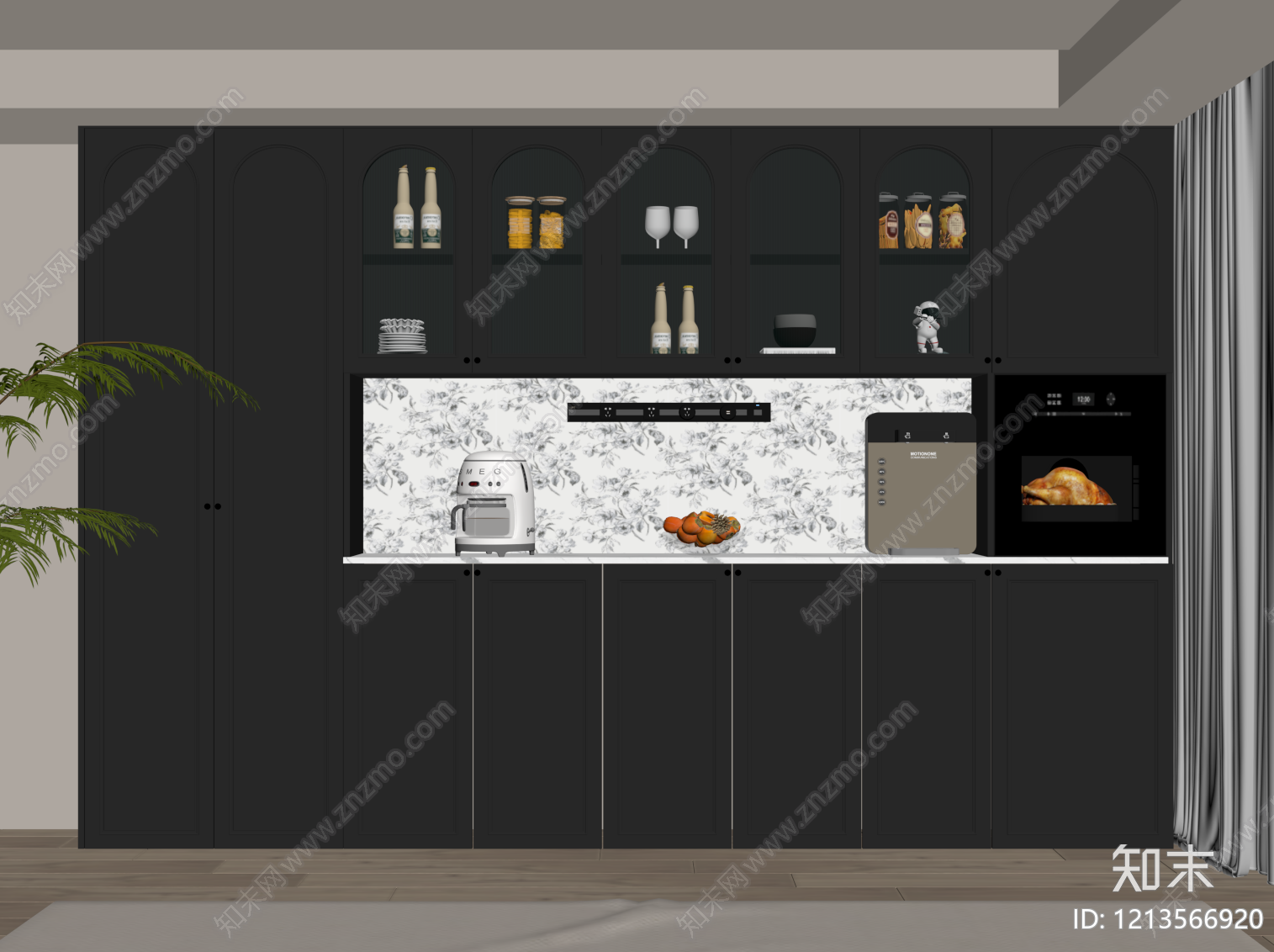 现代简约酒柜SU模型下载【ID:1213566920】