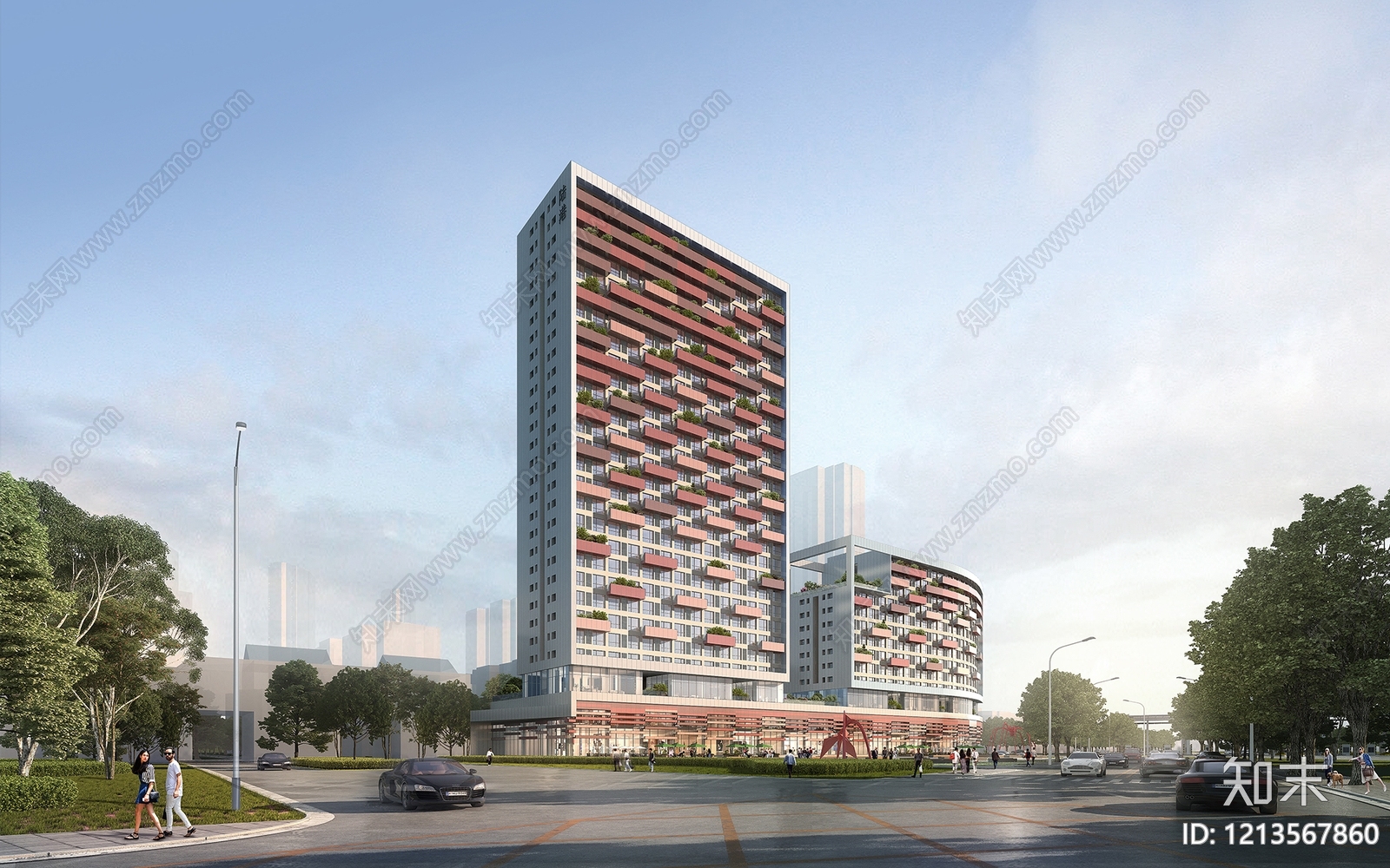 现代主义人才公寓3D模型下载【ID:1213567860】