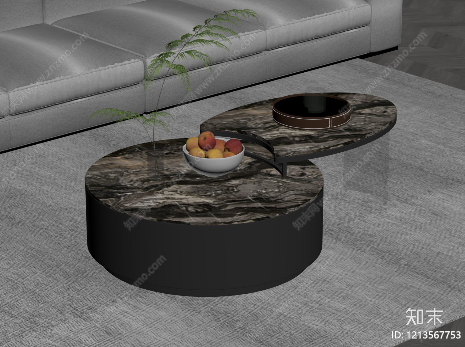 现代简约茶几SU模型下载【ID:1213567753】