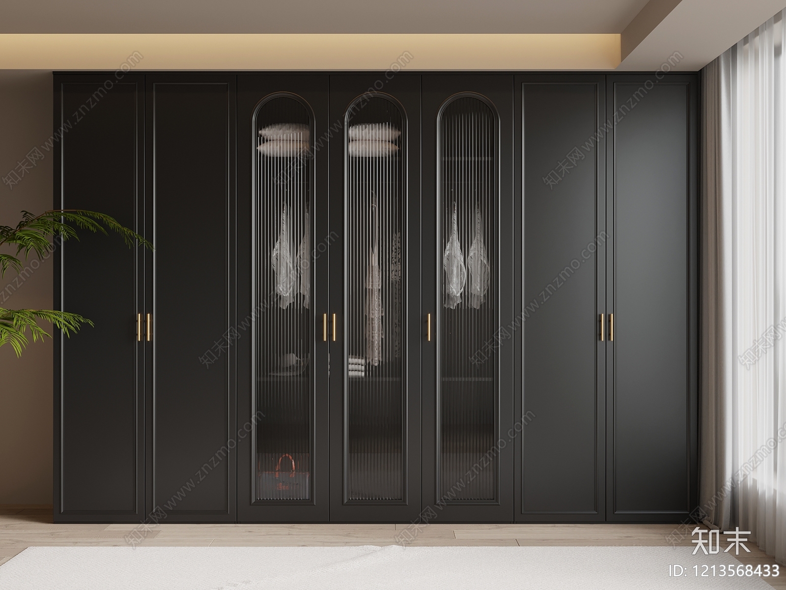 现代简约衣柜SU模型下载【ID:1213568433】