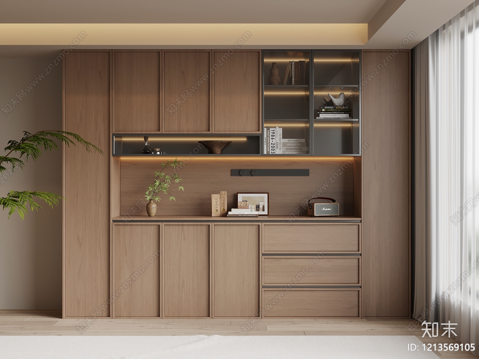 日式酒柜3D模型下载【ID:1213569105】