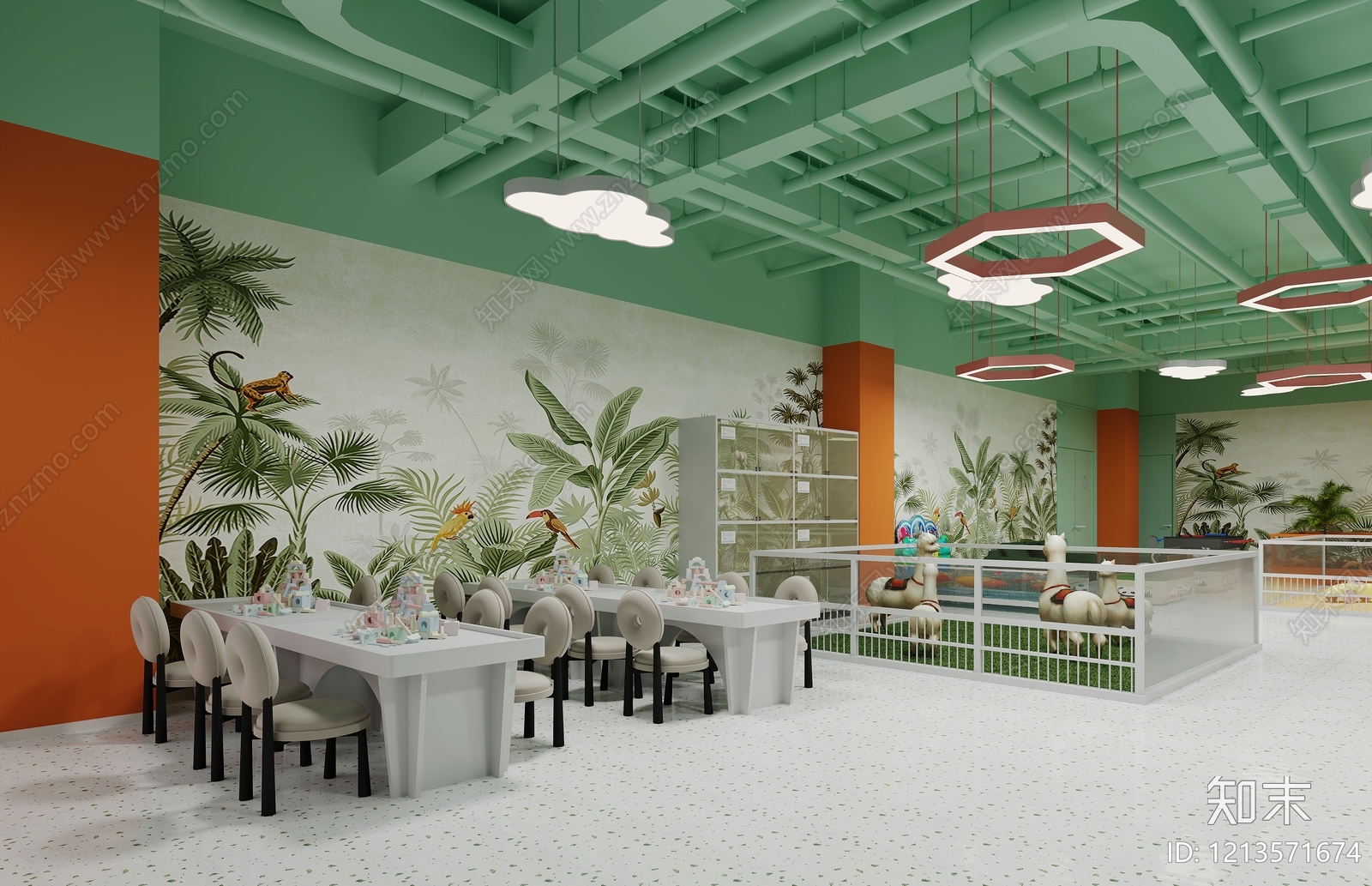 现代童趣风宠物店3D模型下载【ID:1213571674】