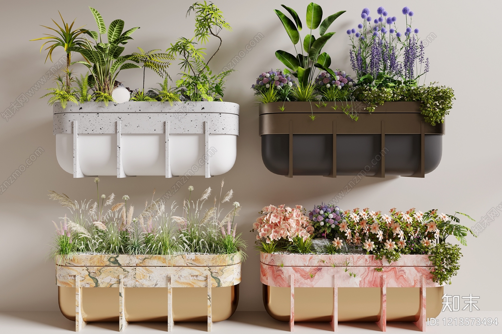 现代轻奢花境SU模型下载【ID:1213573494】