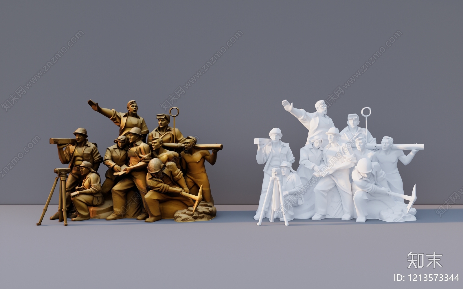 新古典主义雕塑摆件SU模型下载【ID:1213573344】