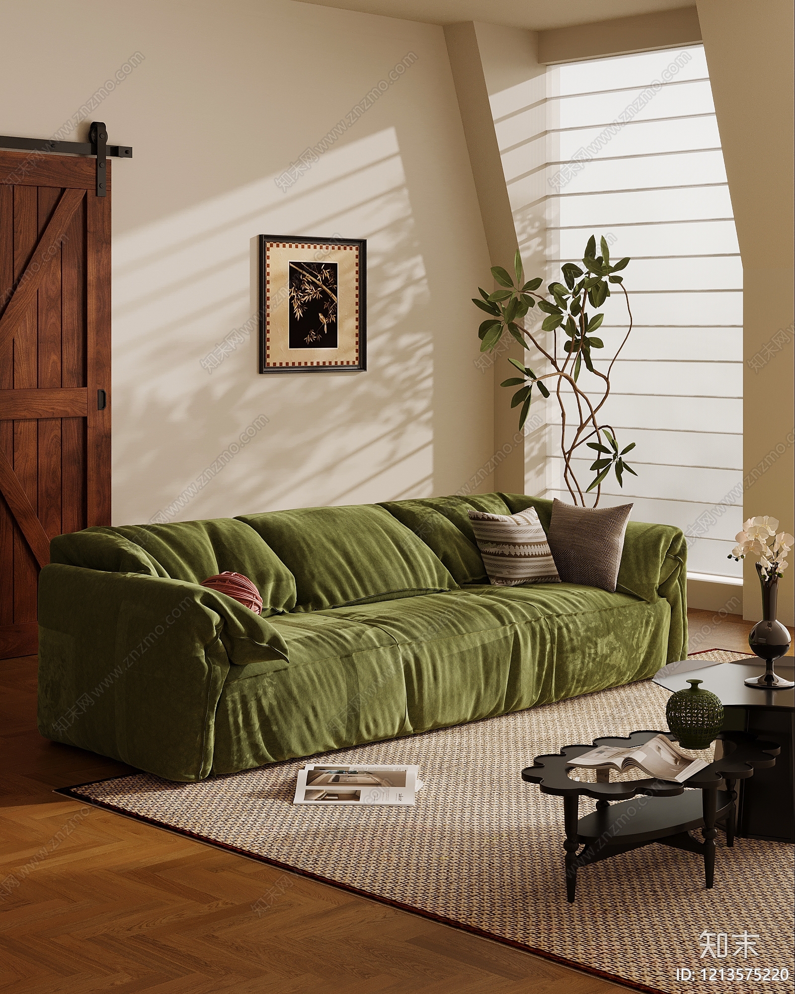 中古风多人沙发3D模型下载【ID:1213575220】