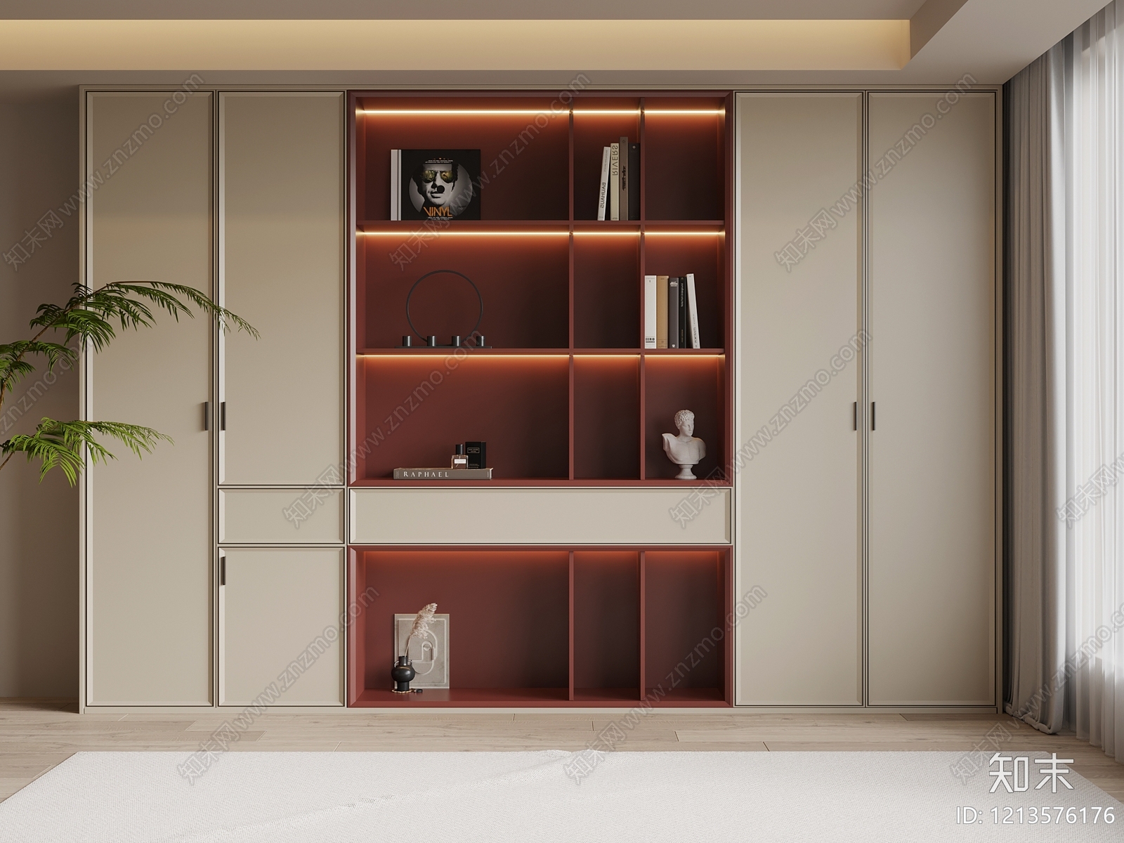 现代简约储物柜3D模型下载【ID:1213576176】