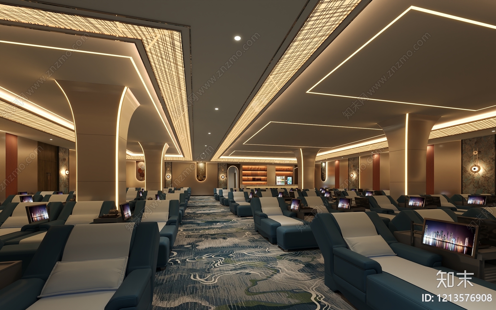 现代轻奢足浴店3D模型下载【ID:1213576908】