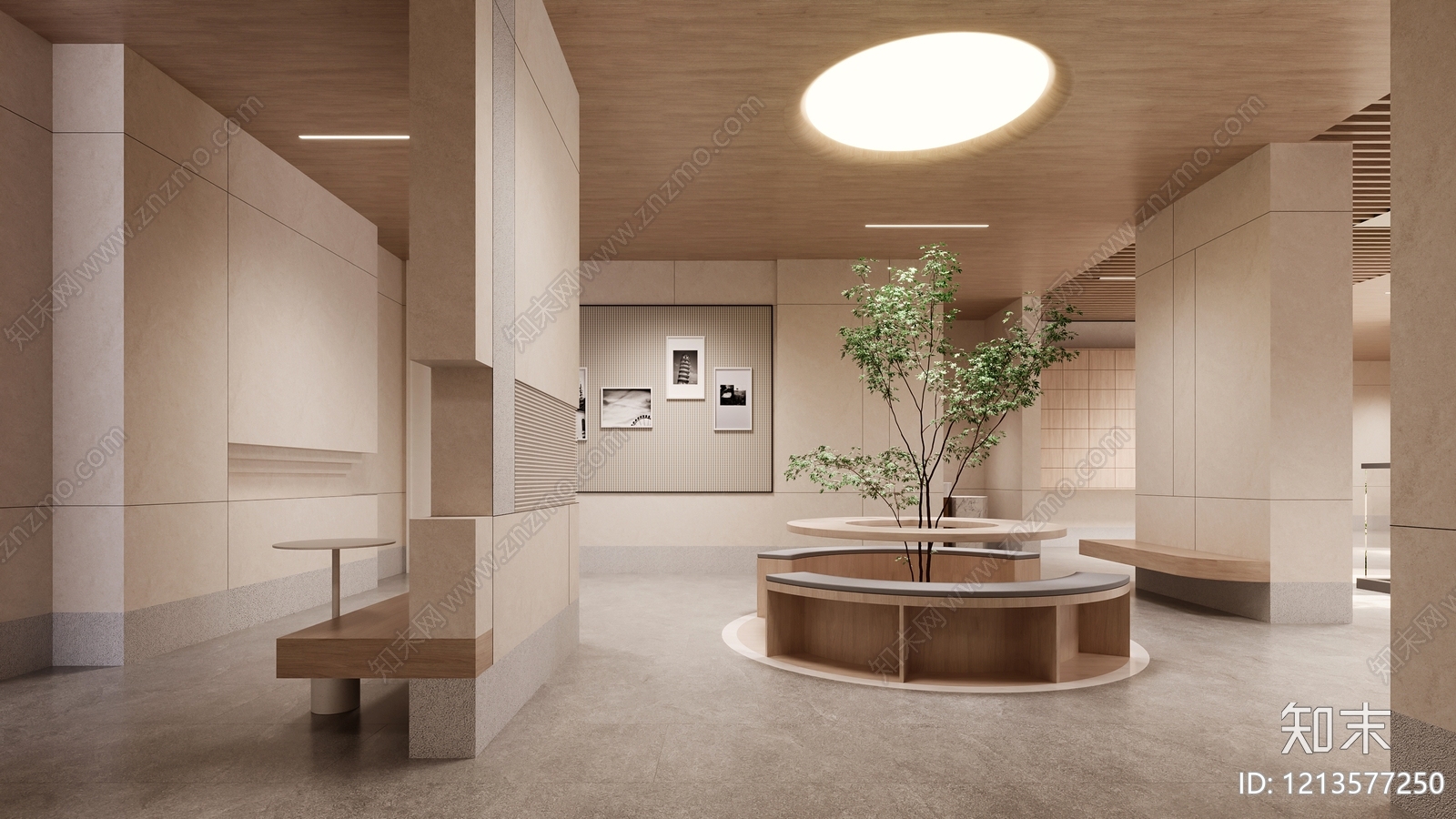 原木风休息区3D模型下载【ID:1213577250】