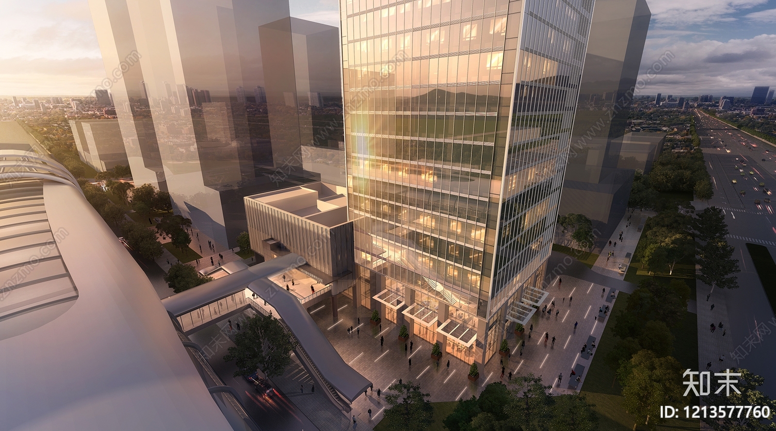 现代主义写字楼3D模型下载【ID:1213577760】