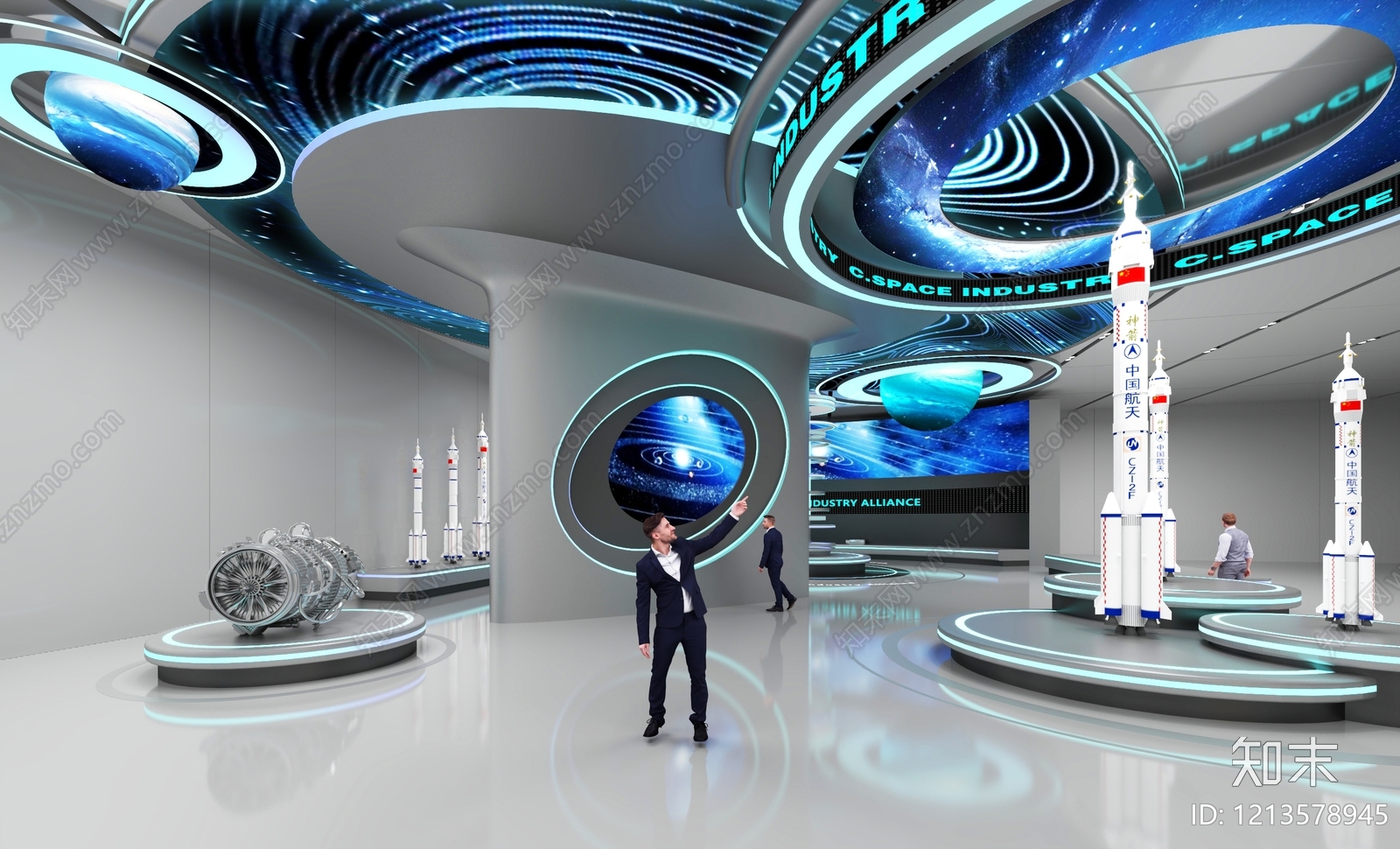科技感现代风格科技展厅3D模型下载【ID:1213578945】