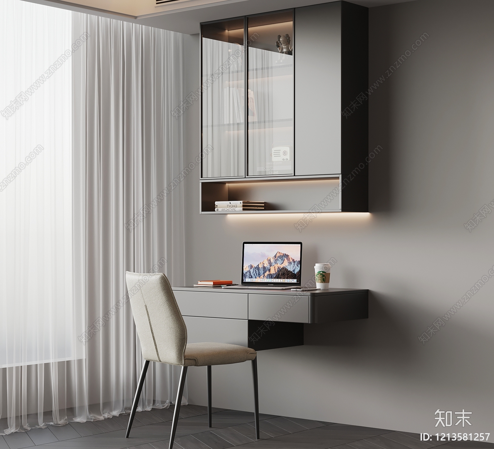 极简书桌椅3D模型下载【ID:1213581257】