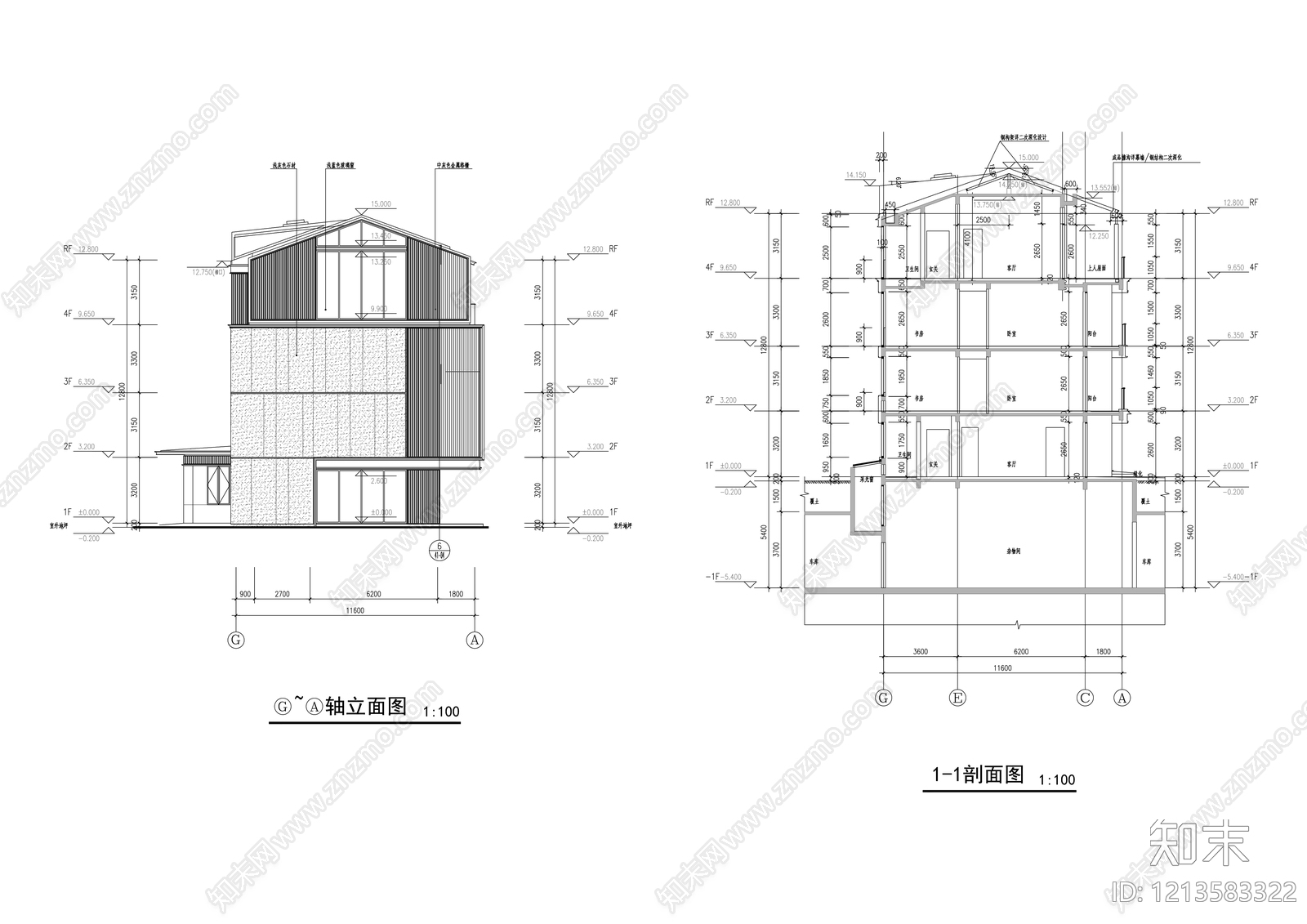 多层住宅cad施工图下载【ID:1213583322】