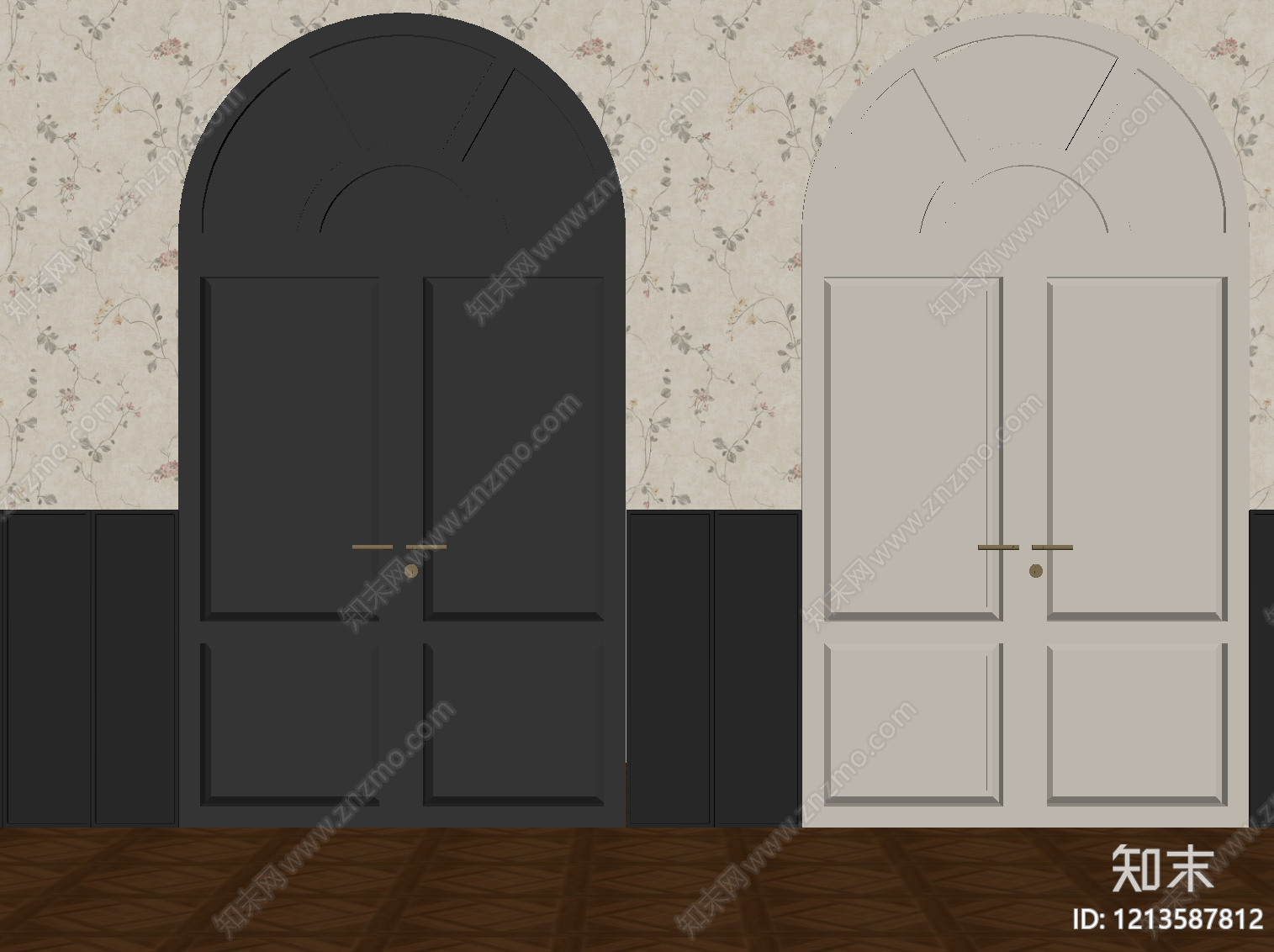 法式双开门SU模型下载【ID:1213587812】