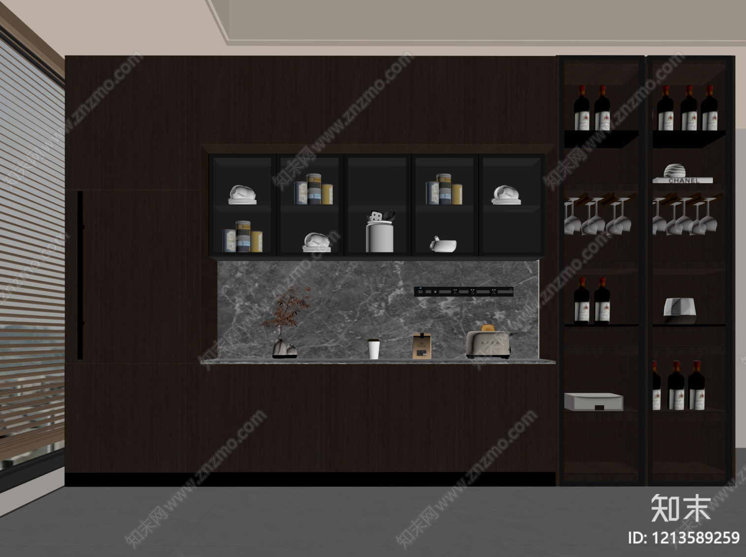 现代酒柜SU模型下载【ID:1213589259】