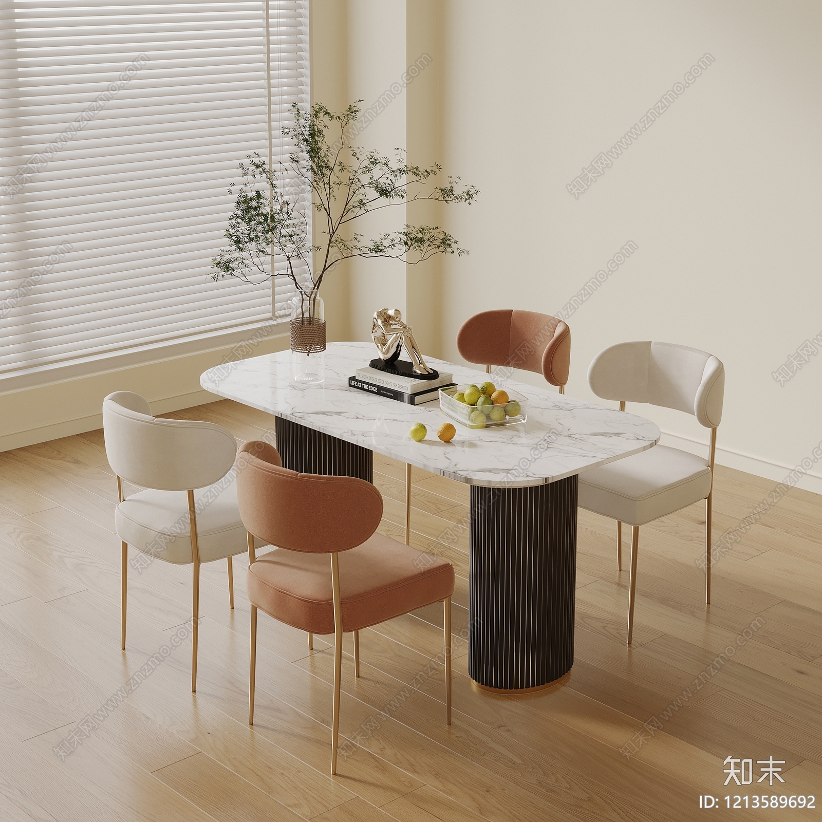 现代餐桌SU模型下载【ID:1213589692】