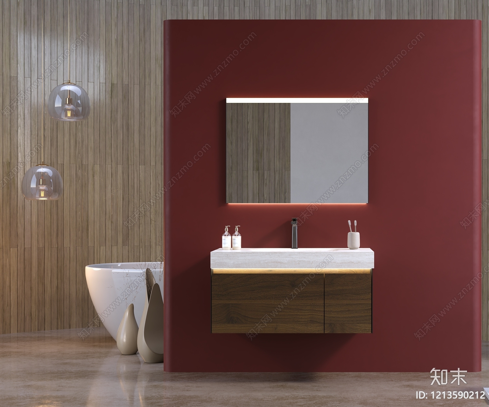 现代简约卫生间3D模型下载【ID:1213590212】