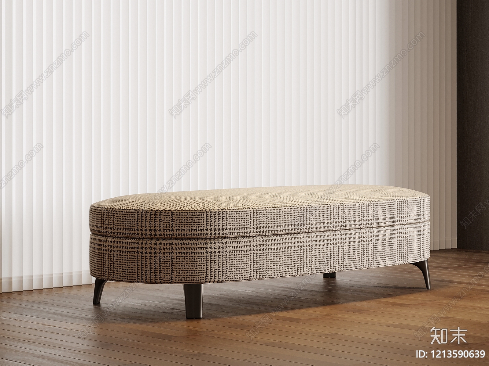 现代简约床尾凳3D模型下载【ID:1213590639】