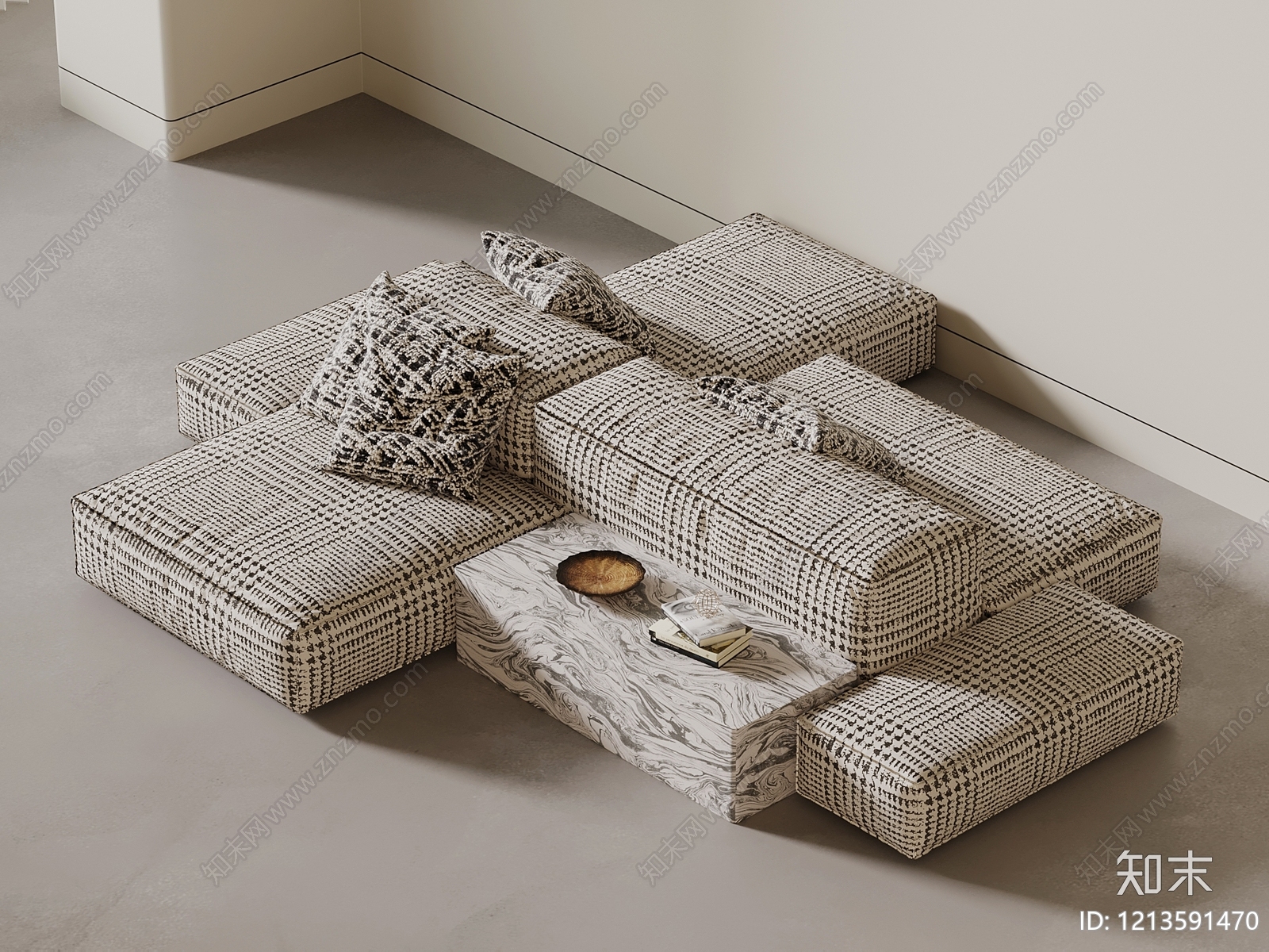 极简多人沙发3D模型下载【ID:1213591470】