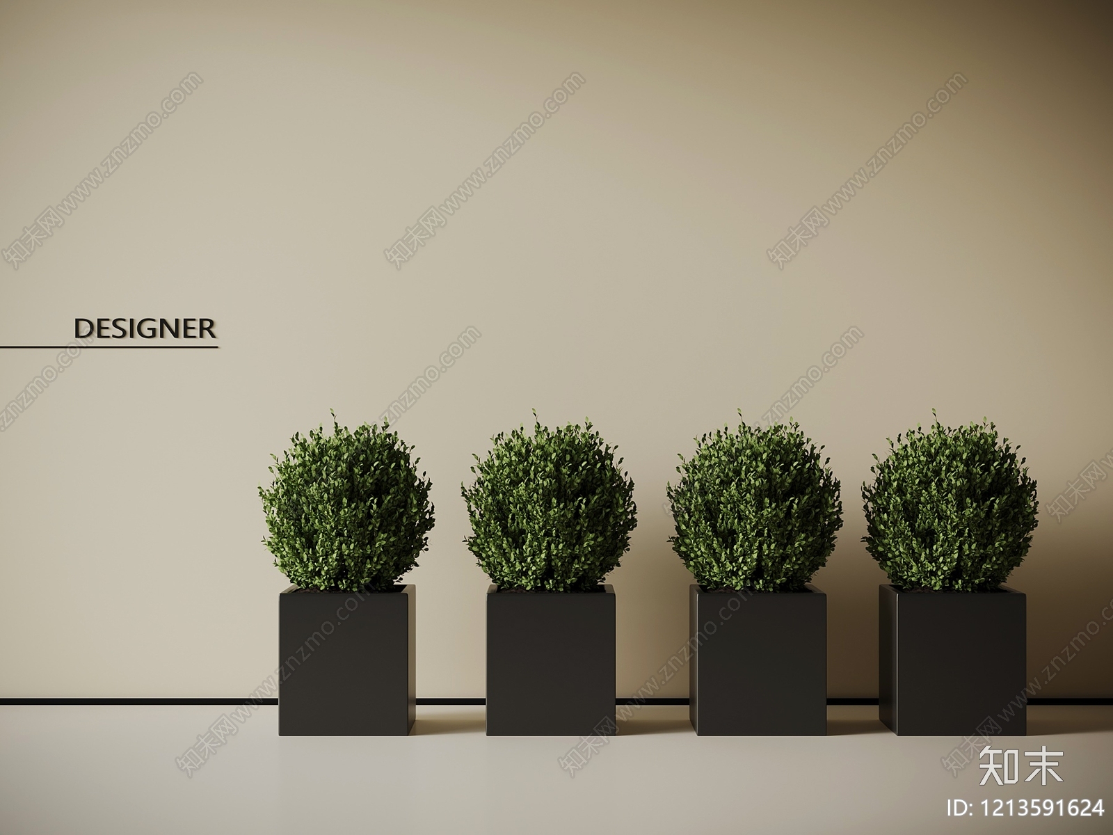 极简盆栽3D模型下载【ID:1213591624】