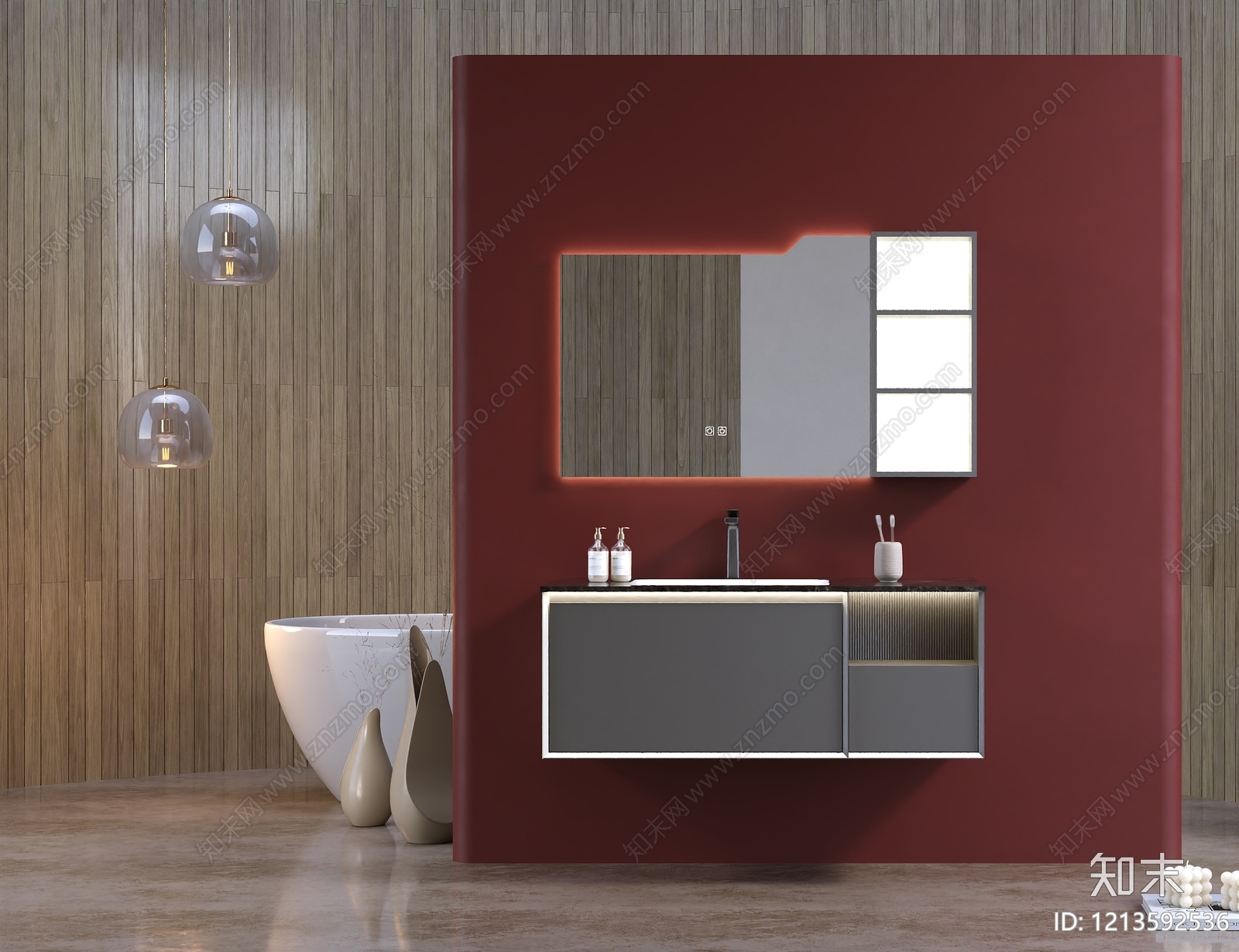 现代极简卫生间3D模型下载【ID:1213592536】