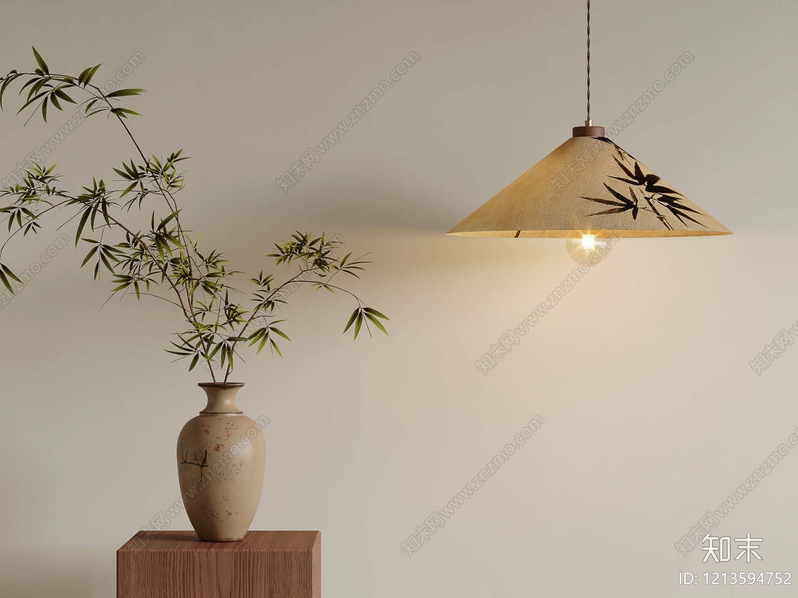 新中式吊灯3D模型下载【ID:1213594752】