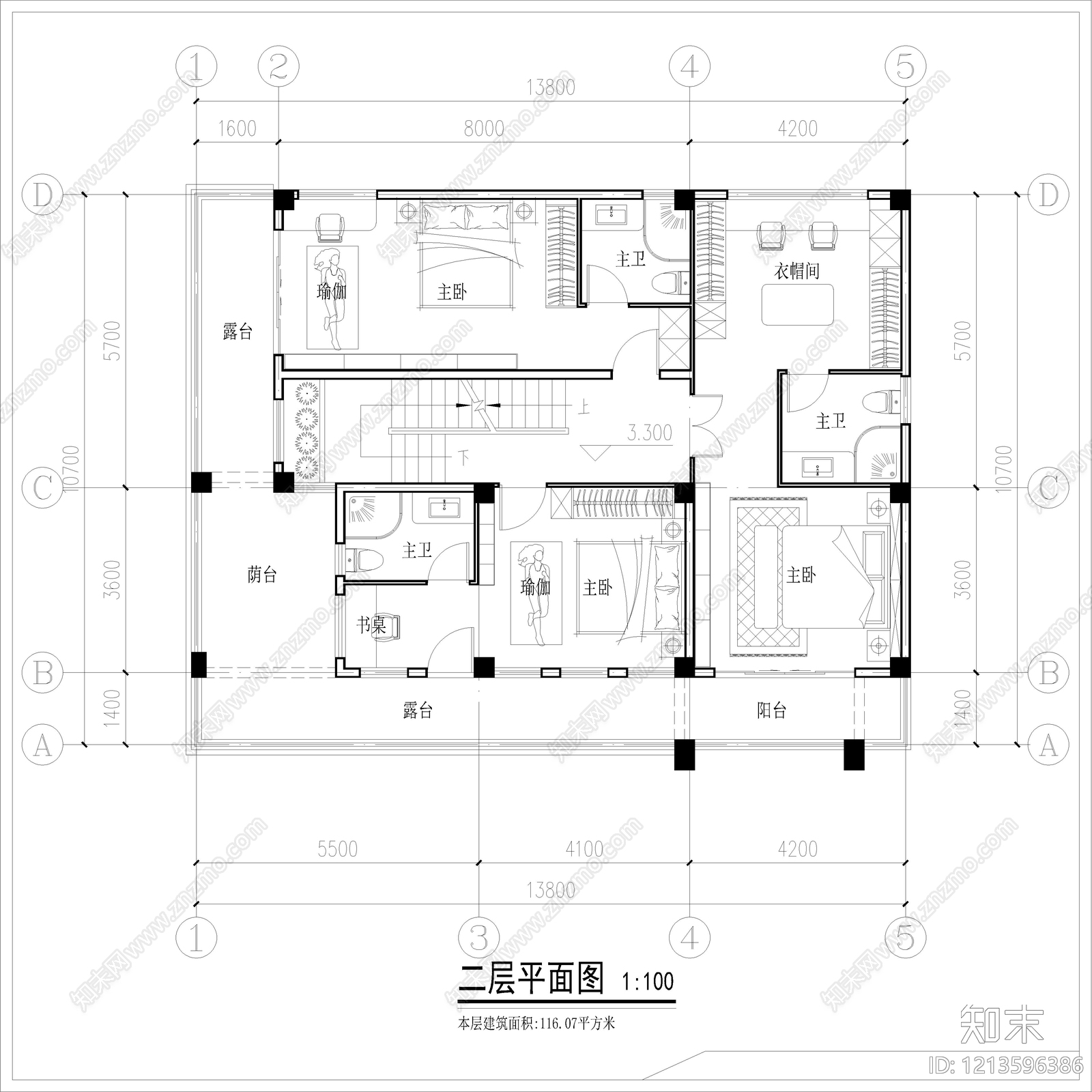 现代别墅建筑cad施工图下载【ID:1213596386】