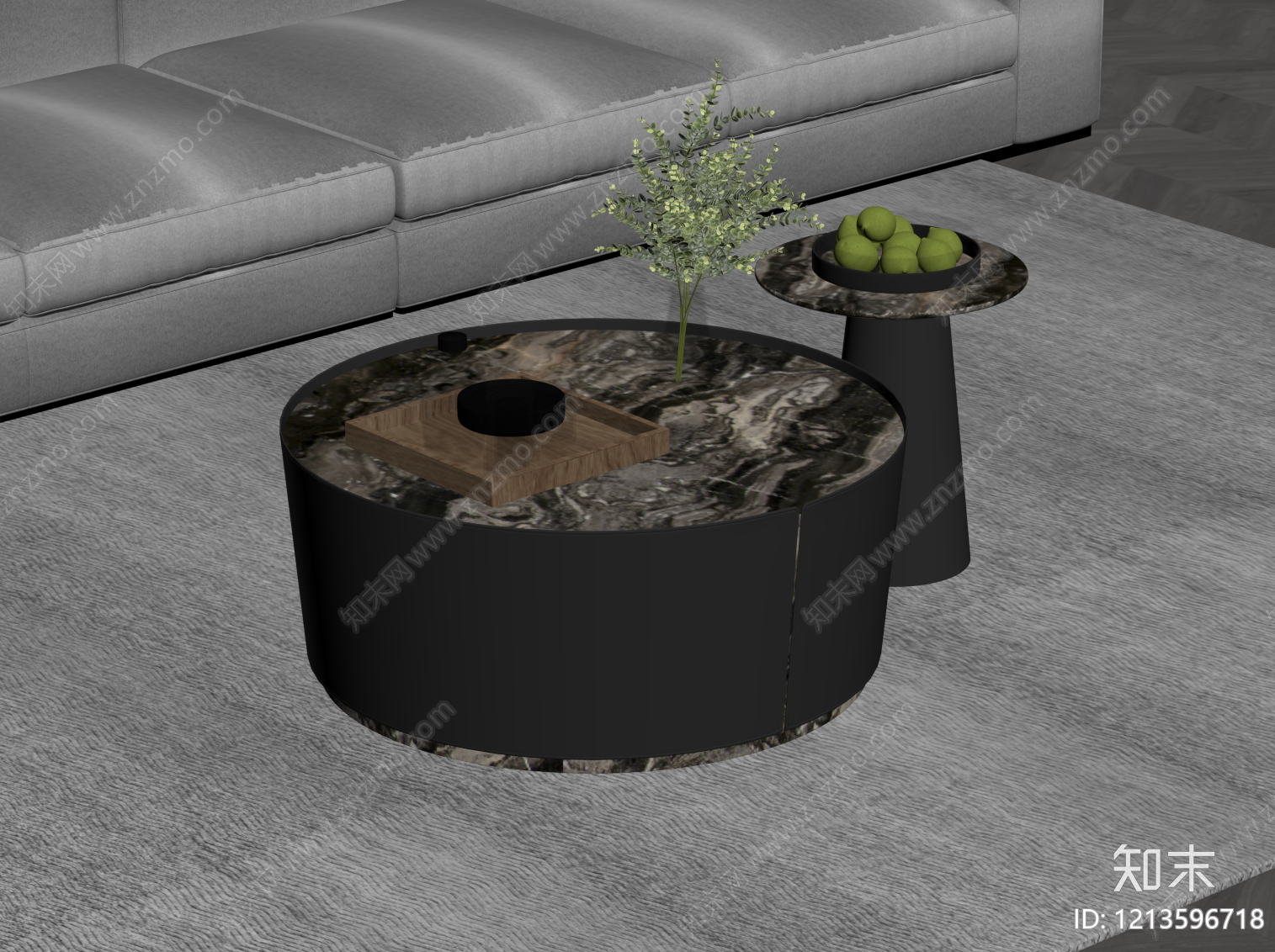 现代简约茶几SU模型下载【ID:1213596718】