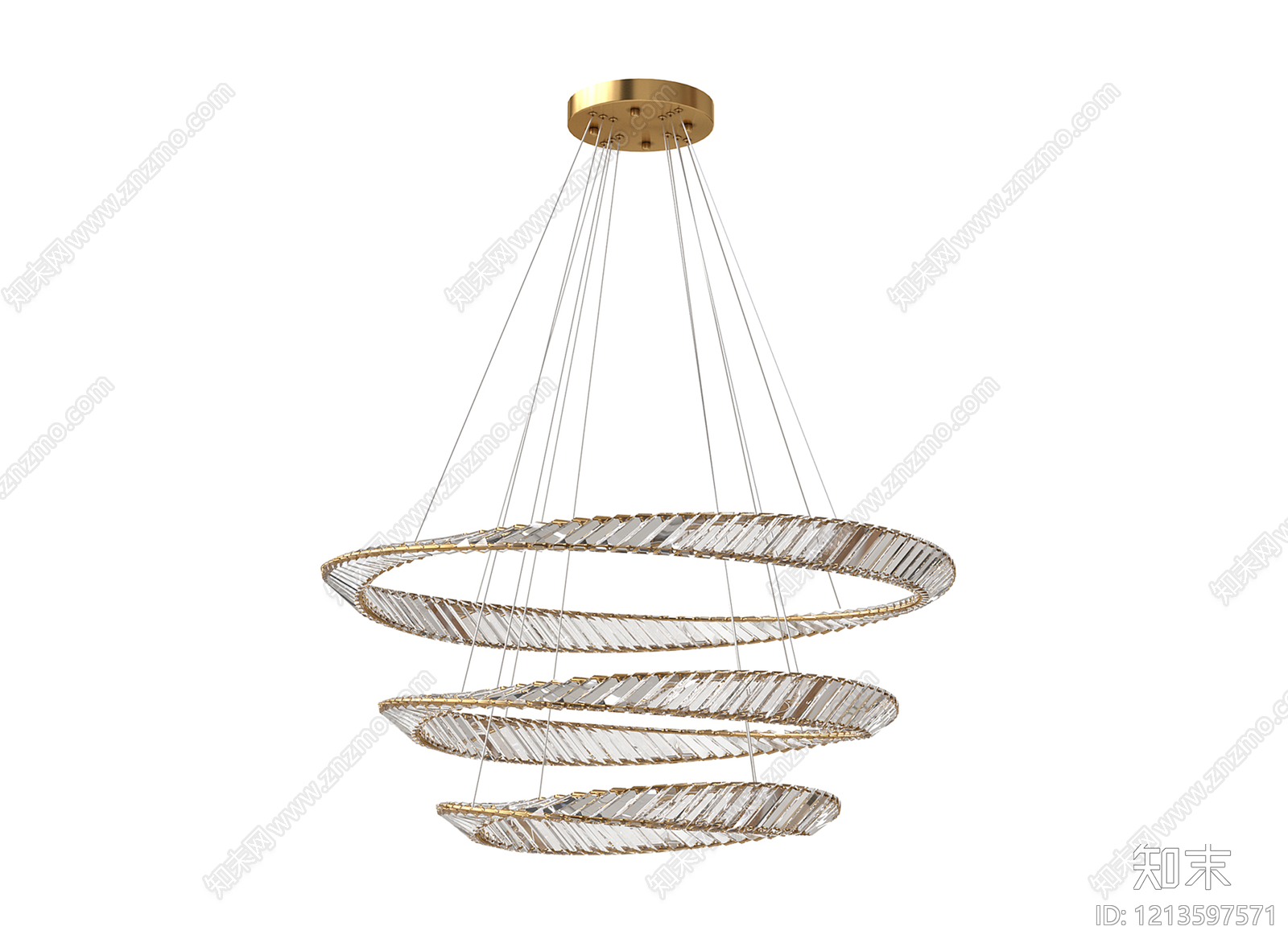 轻奢水晶吊灯3D模型下载【ID:1213597571】