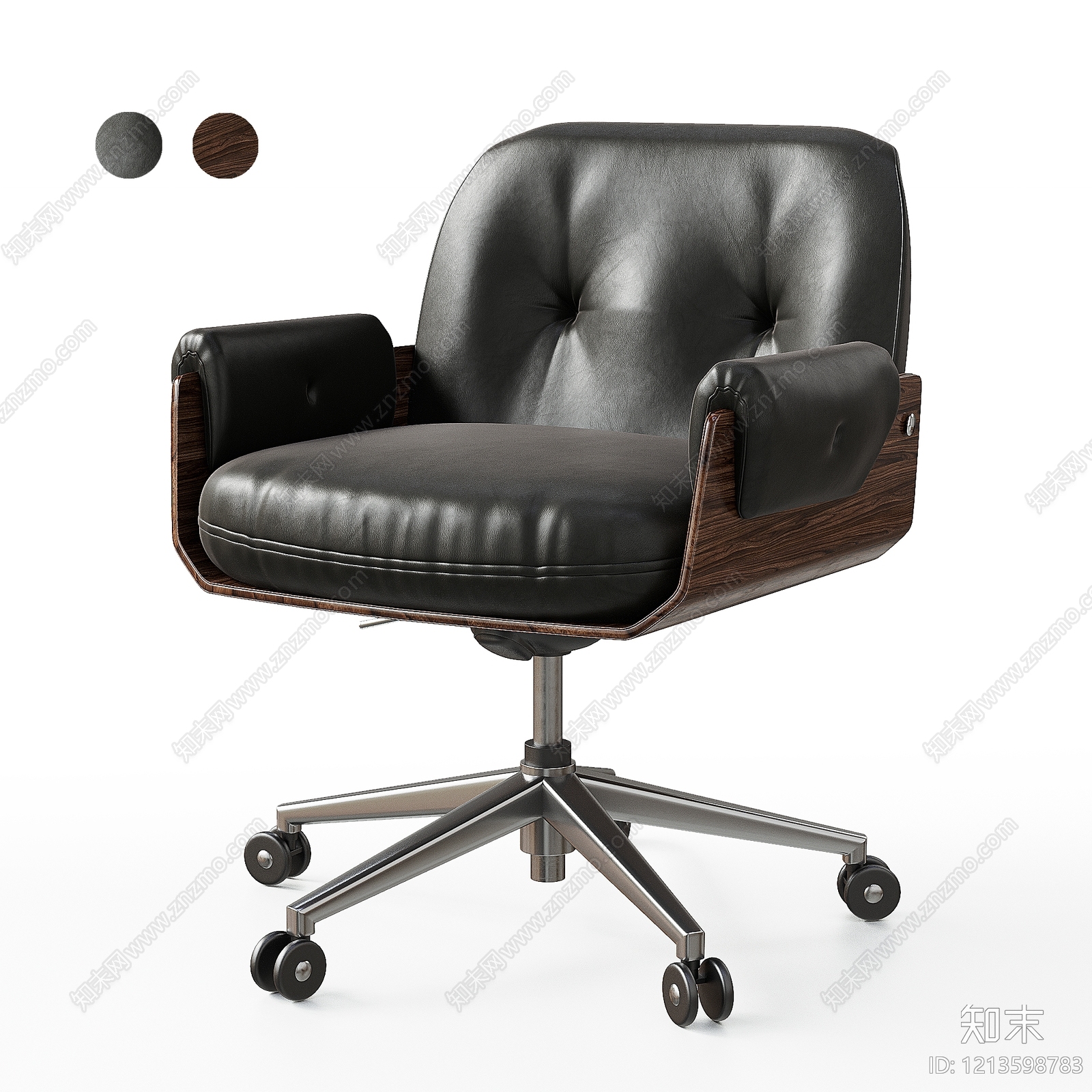 复古办公椅3D模型下载【ID:1213598783】